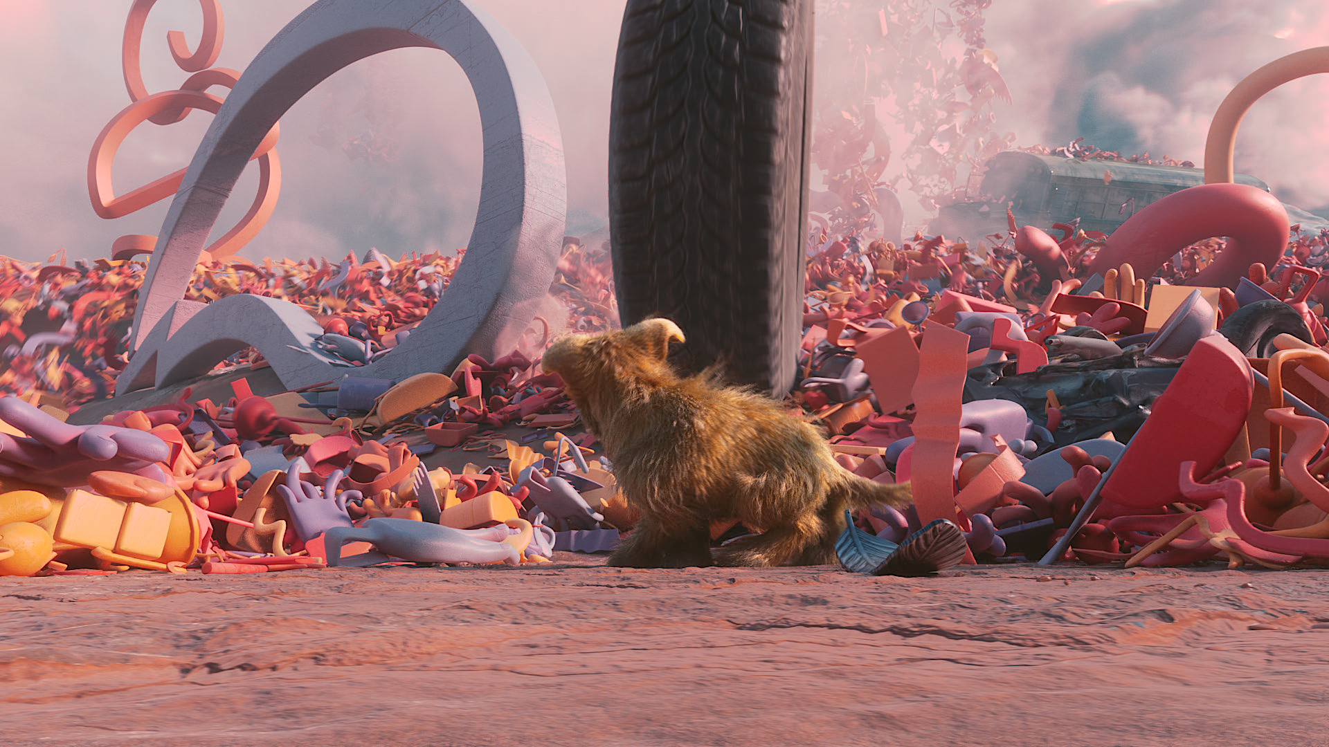 most of the materials were procedurally randomized per shots!