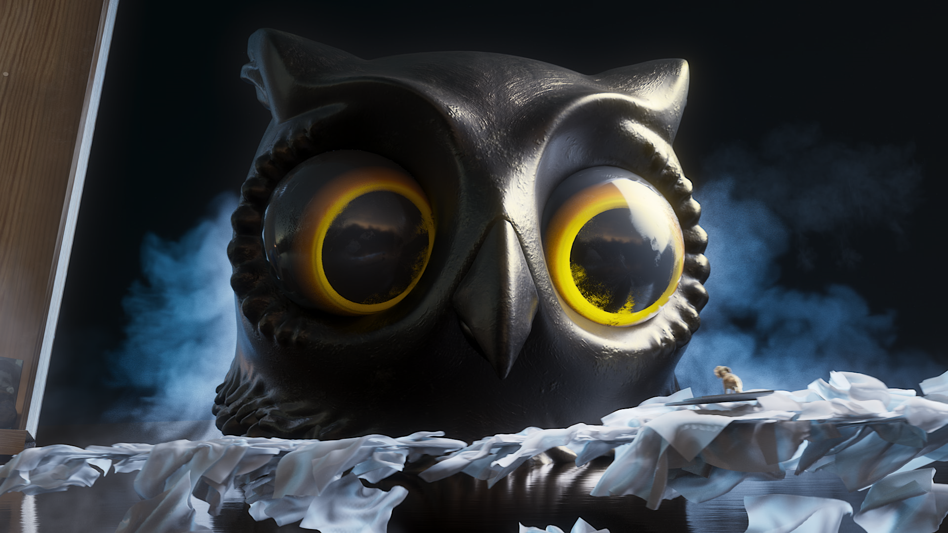 responsible for modeling, look dev of owl; preliminary lighting of shot