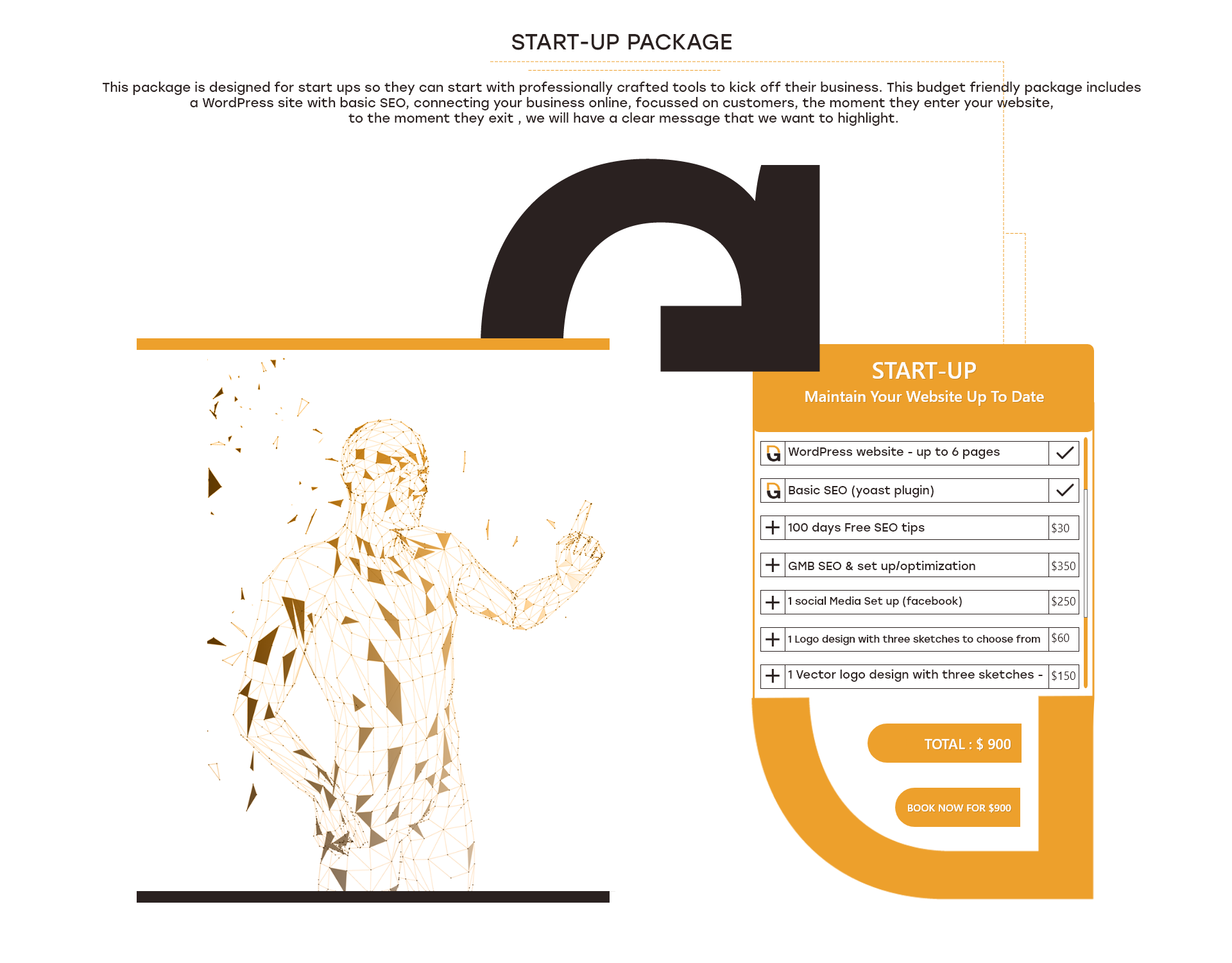 Start-Up Package — Entry-level service package page design