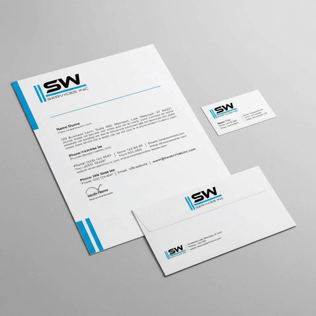 SW Services Inc. — Corporate stationery suite