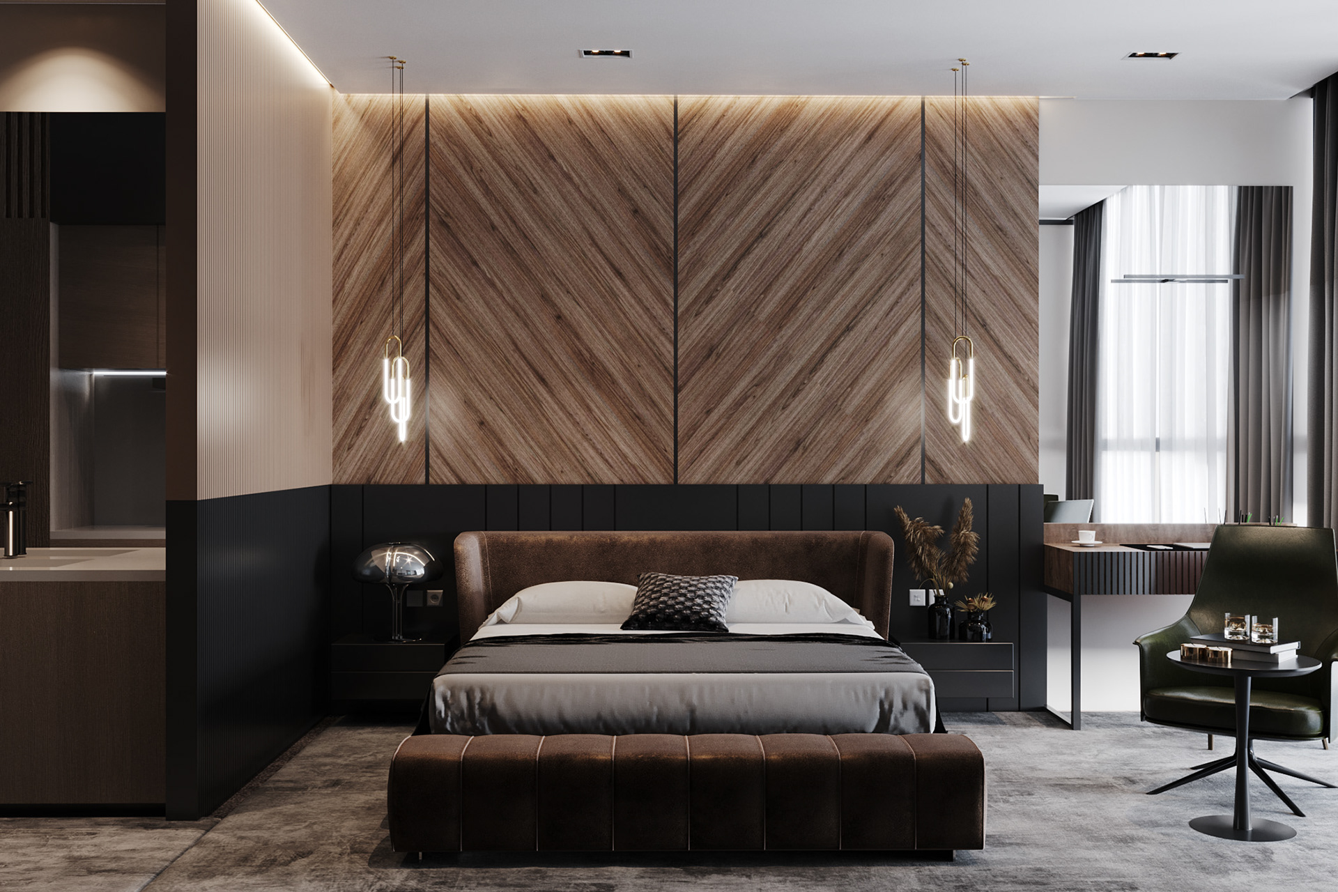 typical bedroom - photo render