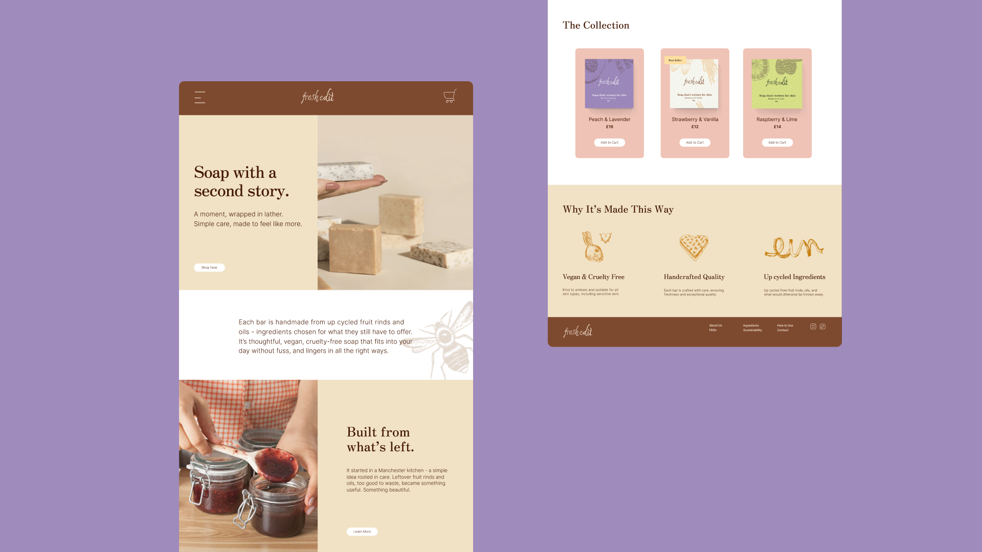 Full Web Design flow of E commerce website for Fresh Edit
