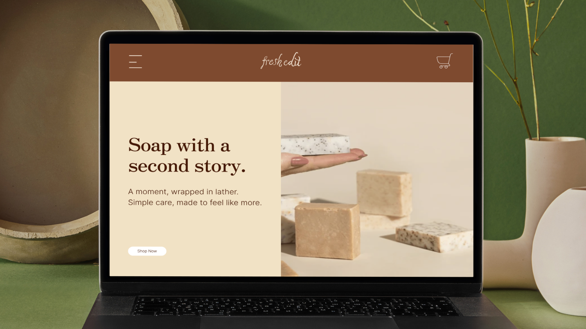 E commerce website for Fresh Edit via mock up