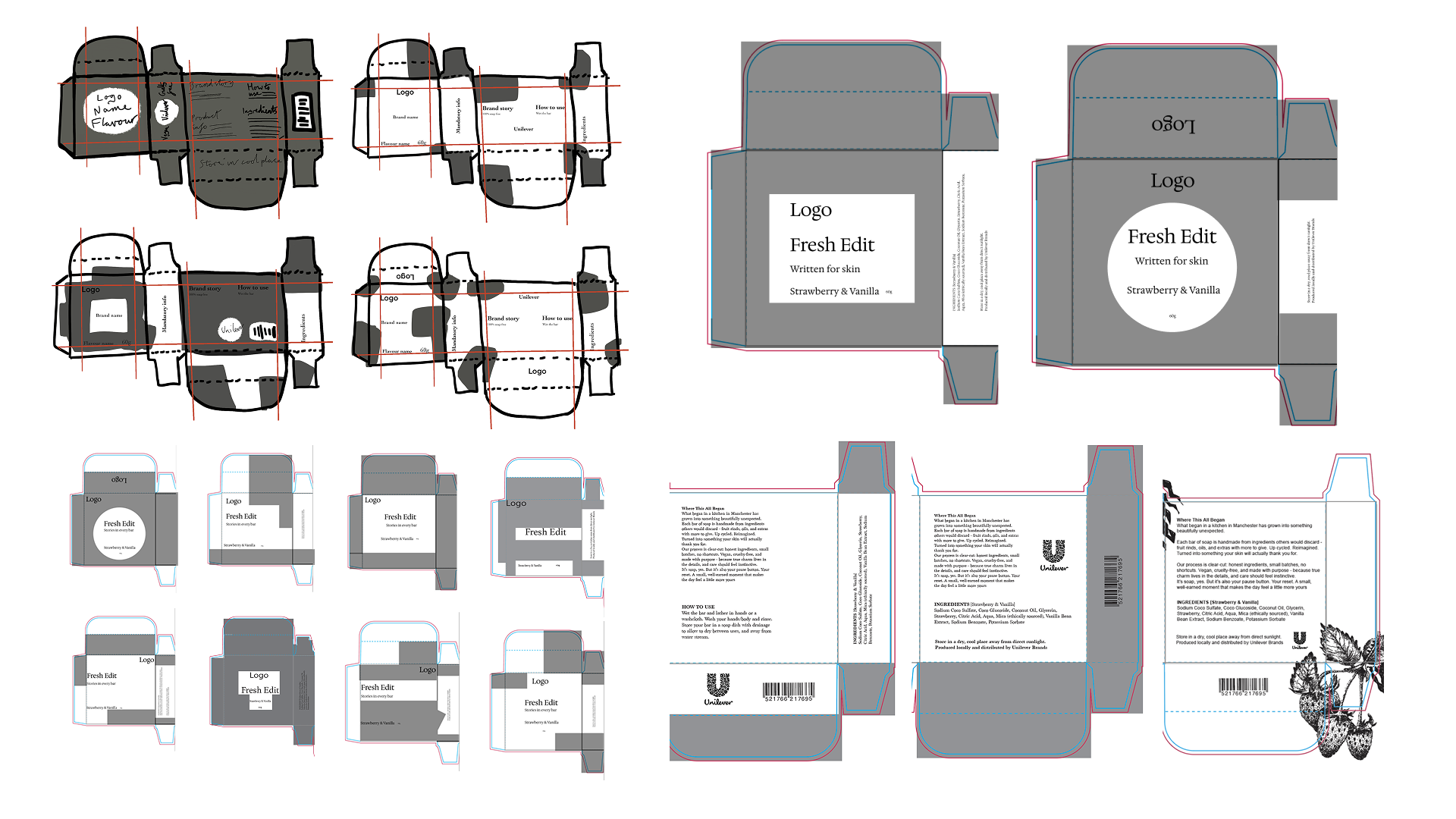 Thumbnails of soap packaging