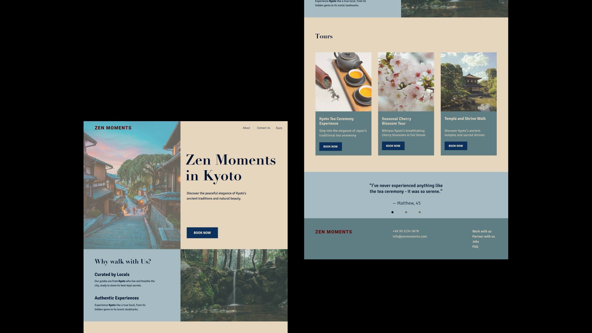 Full Website Flow of Zen Moments