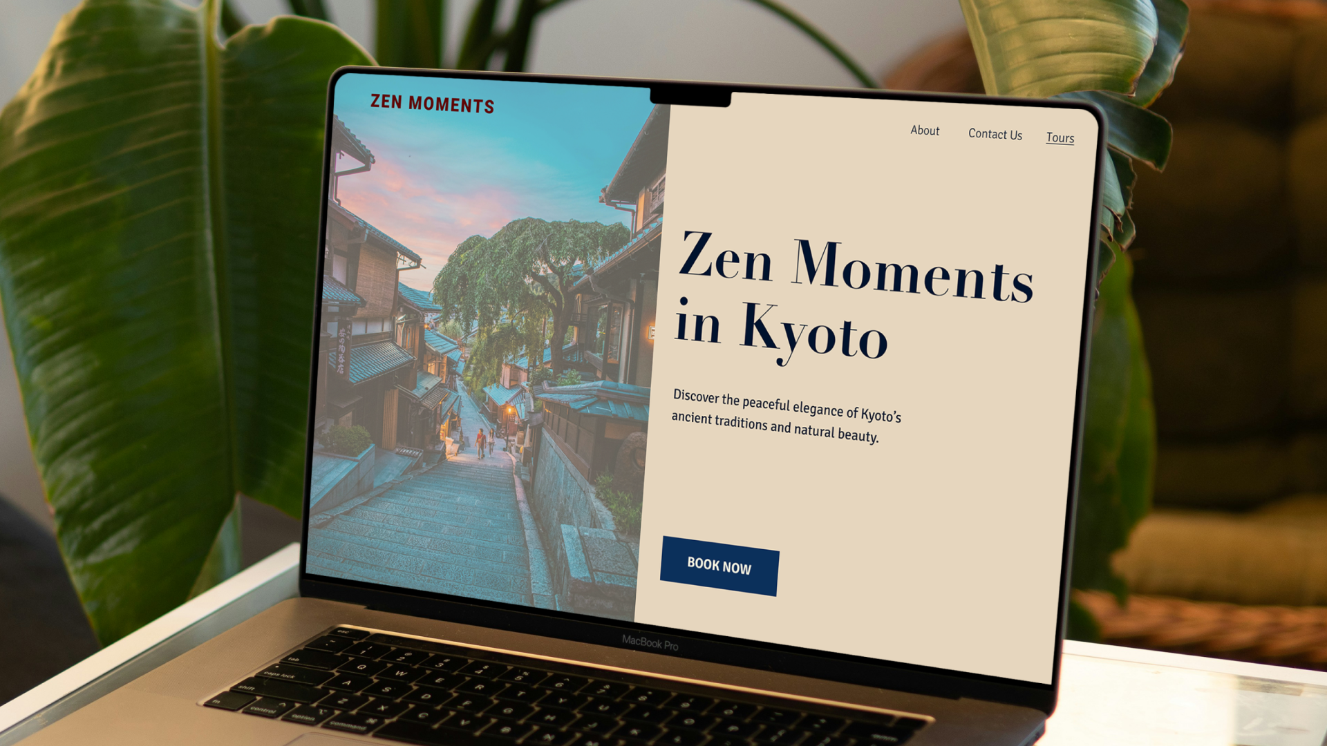 Zen Moments landing page mocked up