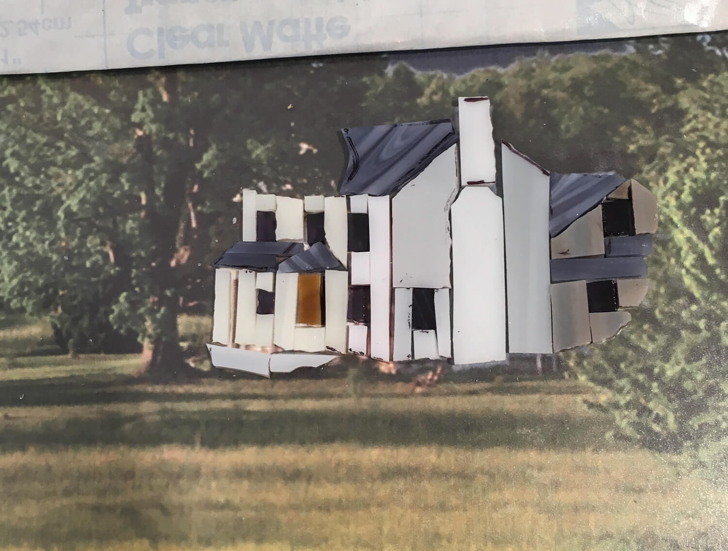 Close up of the different shades of white used on the house