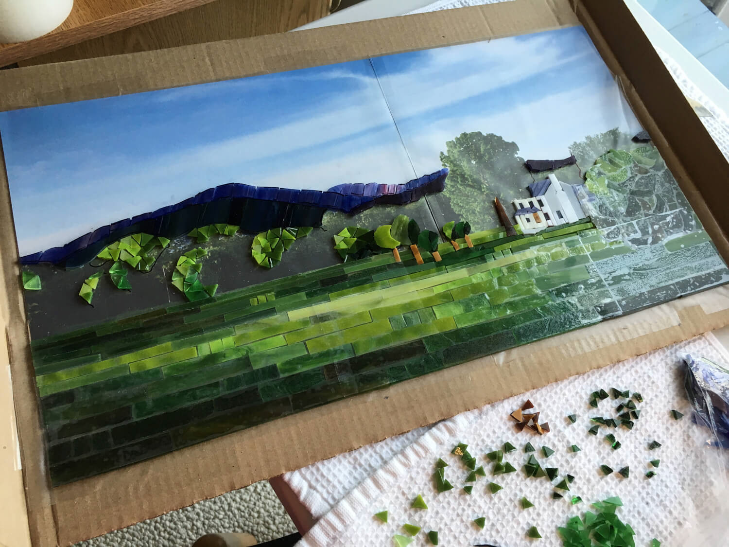 Creating perspective and light with the grass and the trees
