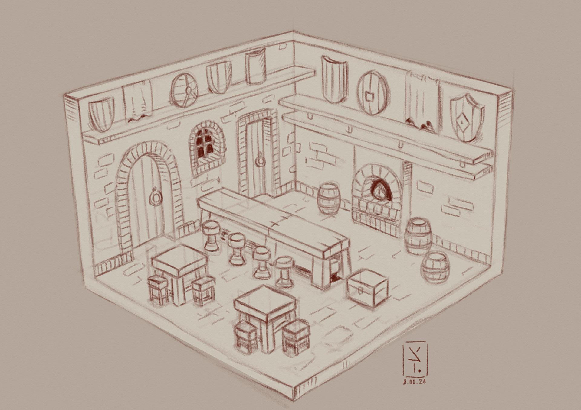 Interior, sketch
