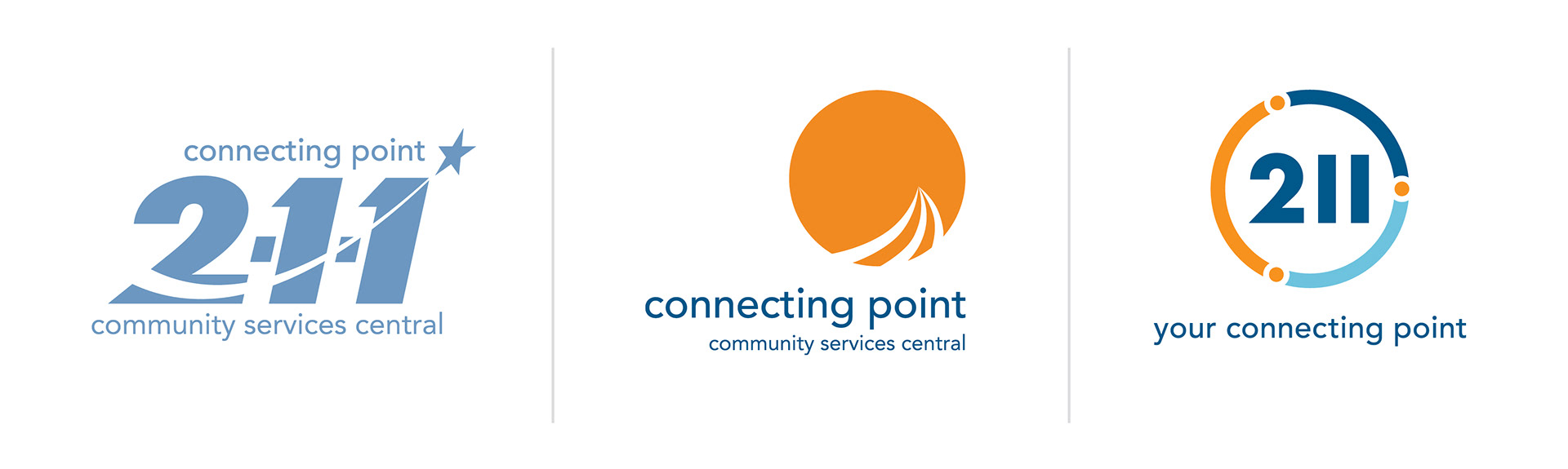 Old 211 Logo with Connecting Point logo and new 211 logo