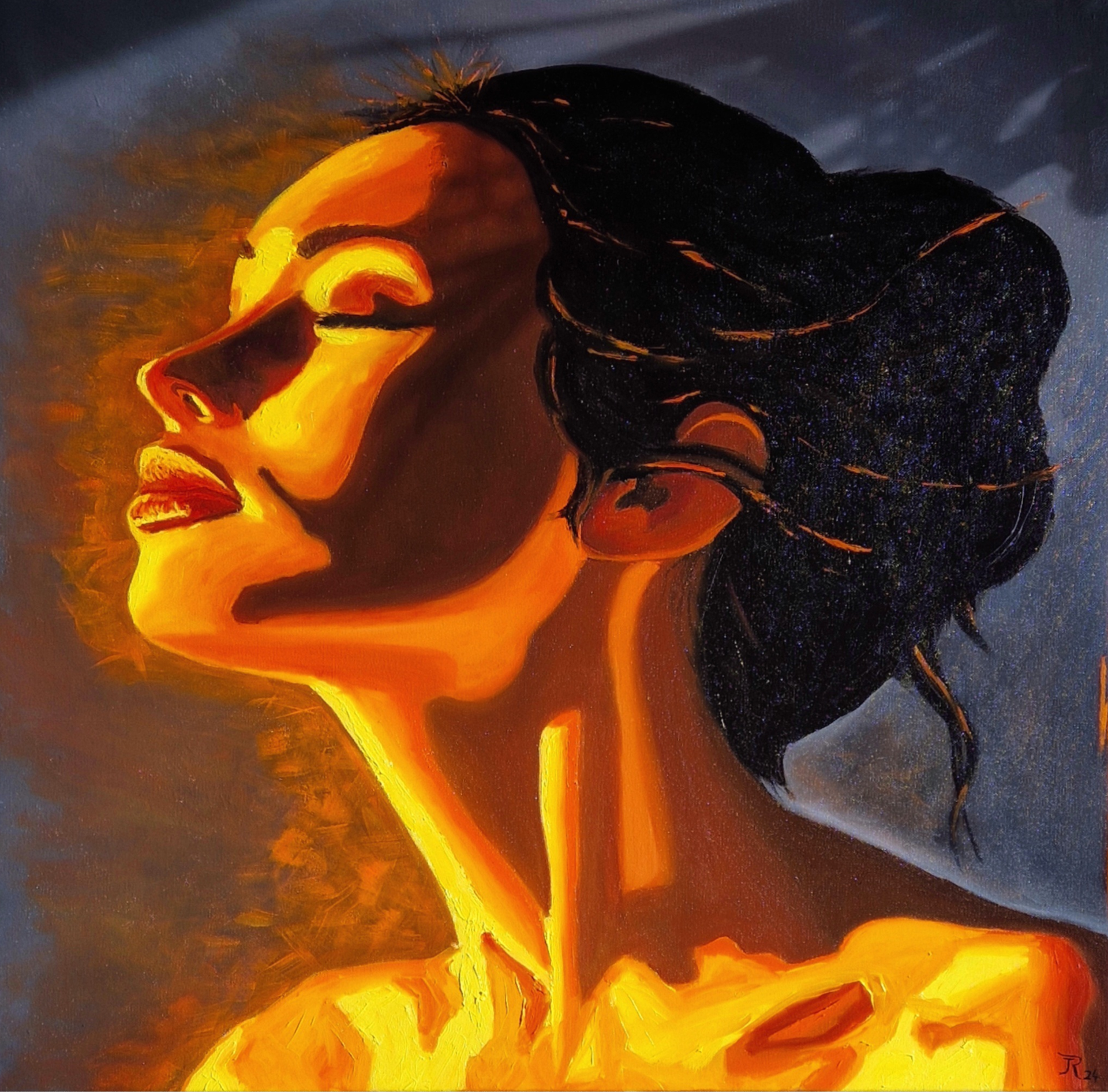 FIRE 70x70 cm (Oil painting)