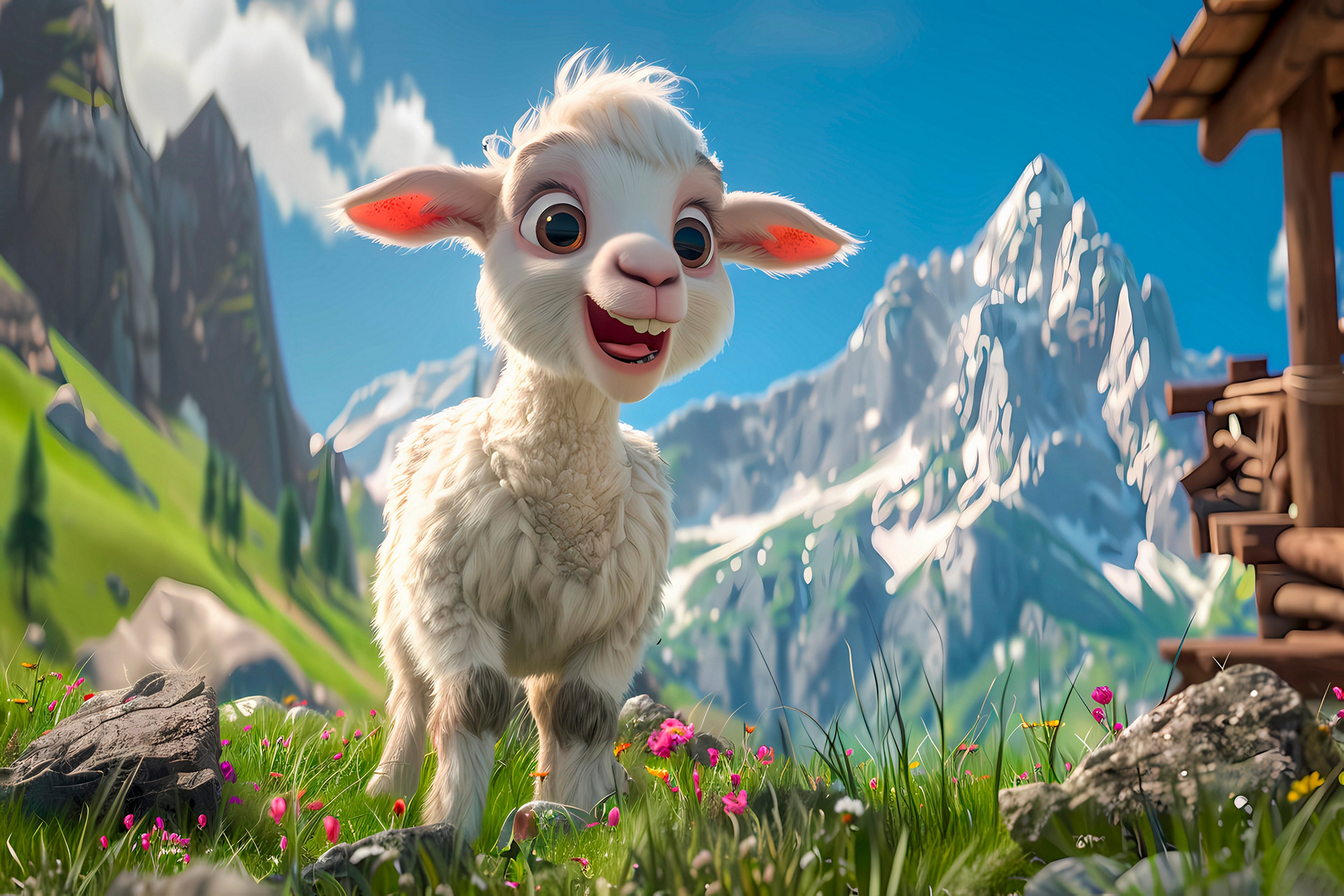 Vida feliz de un corderito