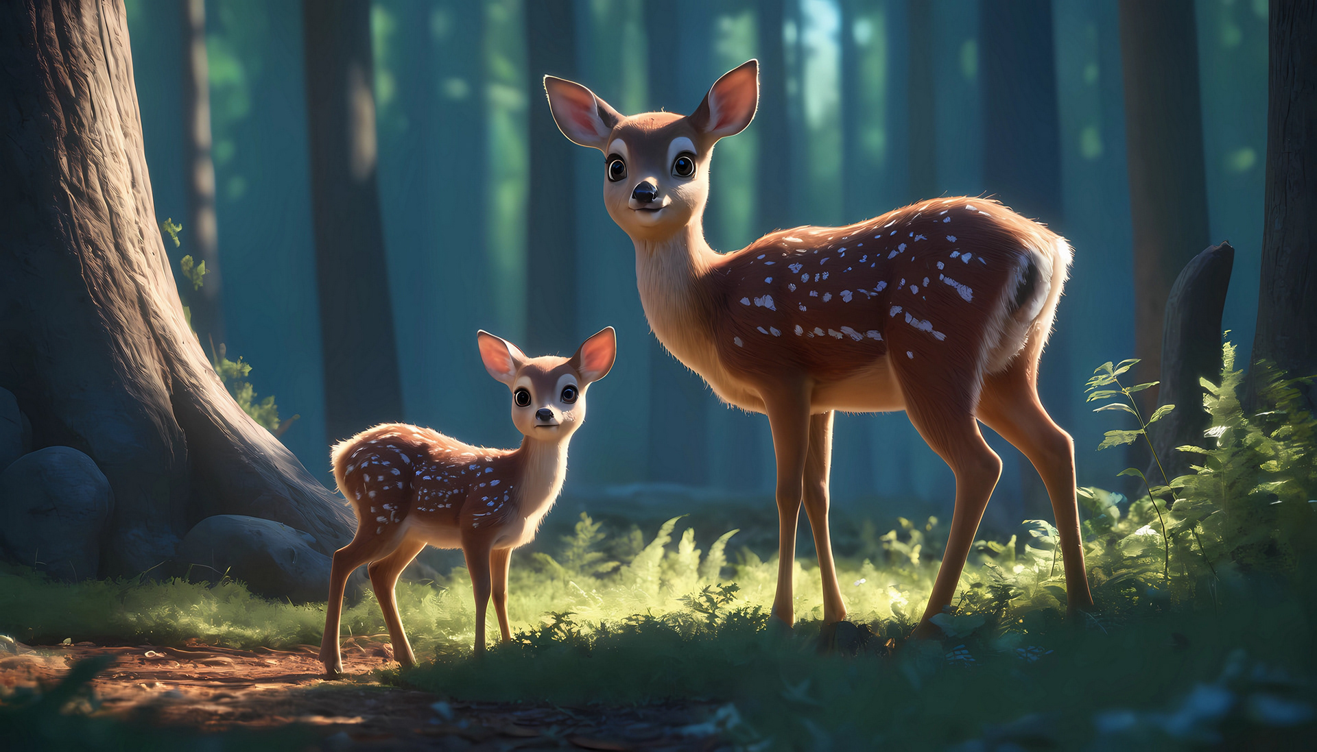 Ciervos mirando a cámara