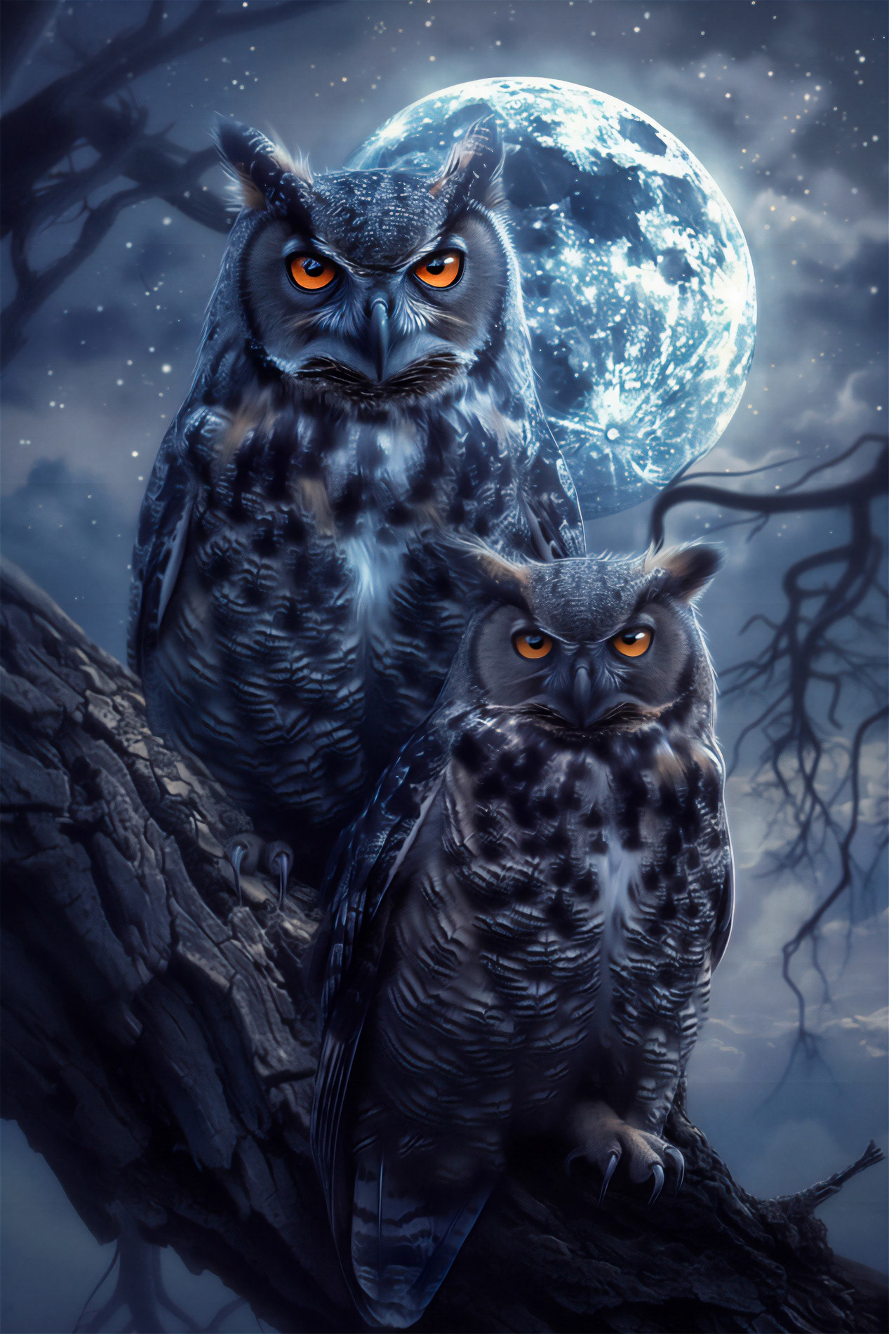 Mamá búho y su bebé