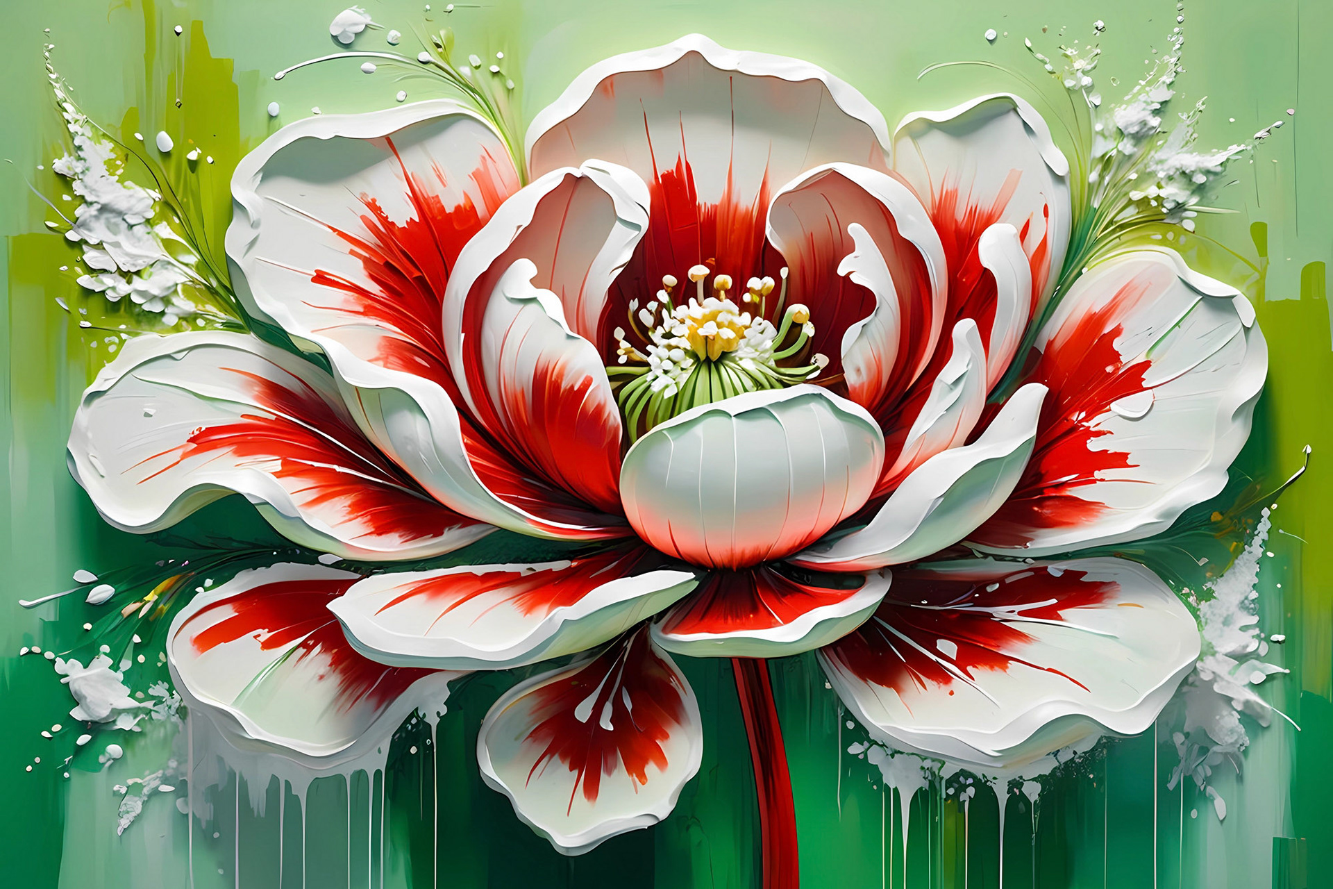 Flor sobre fondo verde