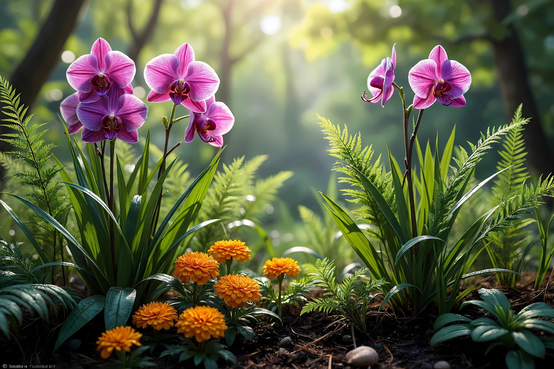 Flores lilas en el bosque