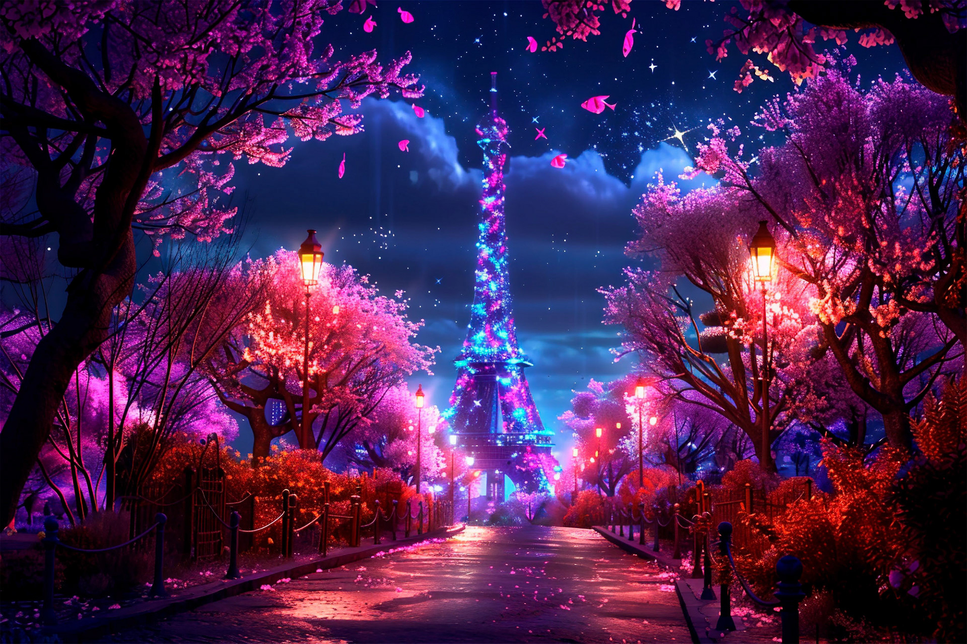 Sueño nocturno paseando por París