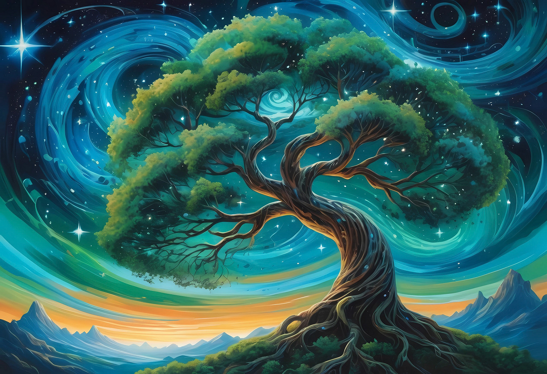 Un olivo en mitad de la noche