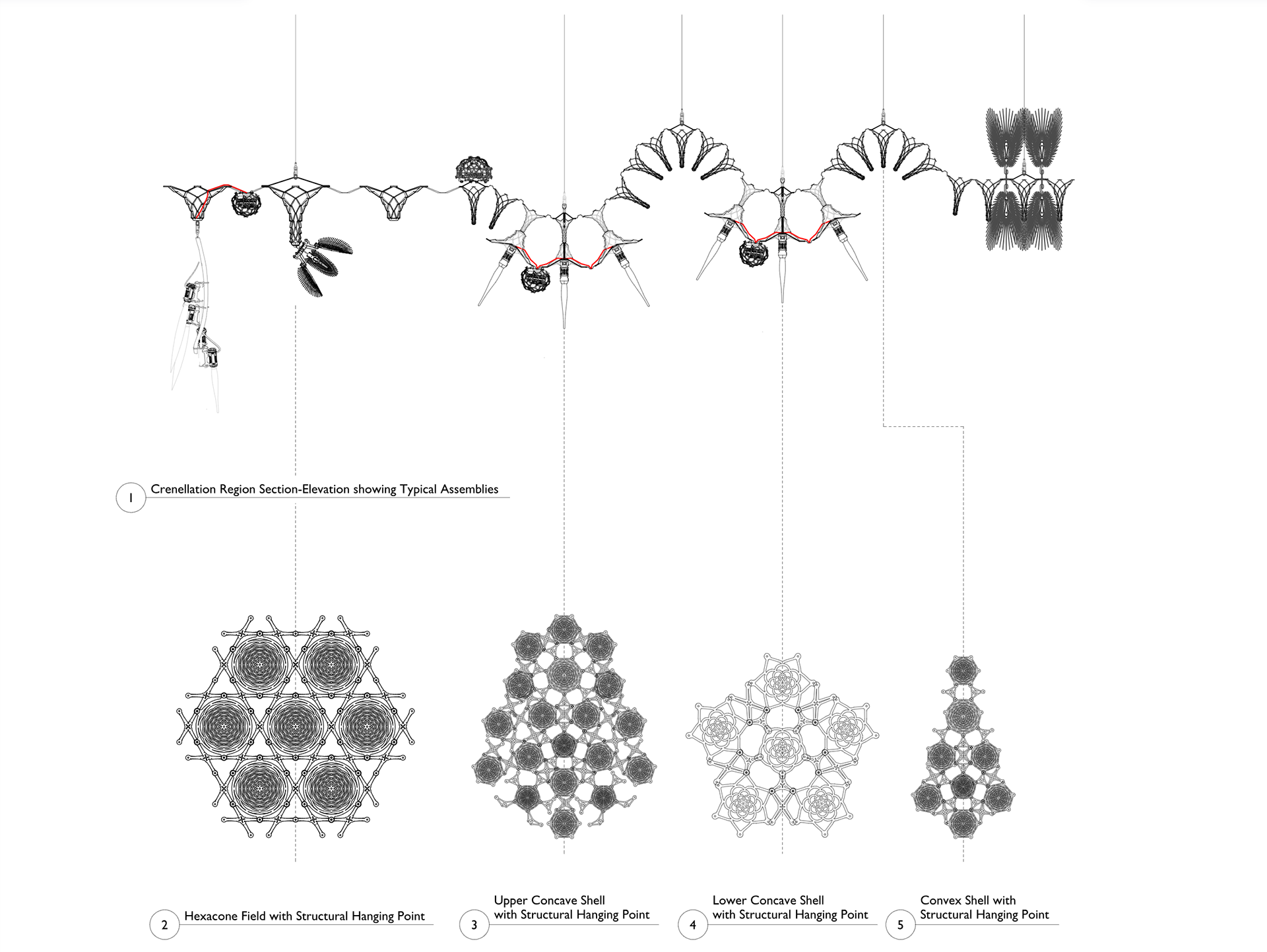 Glass Chains and Crenellation Assemblies