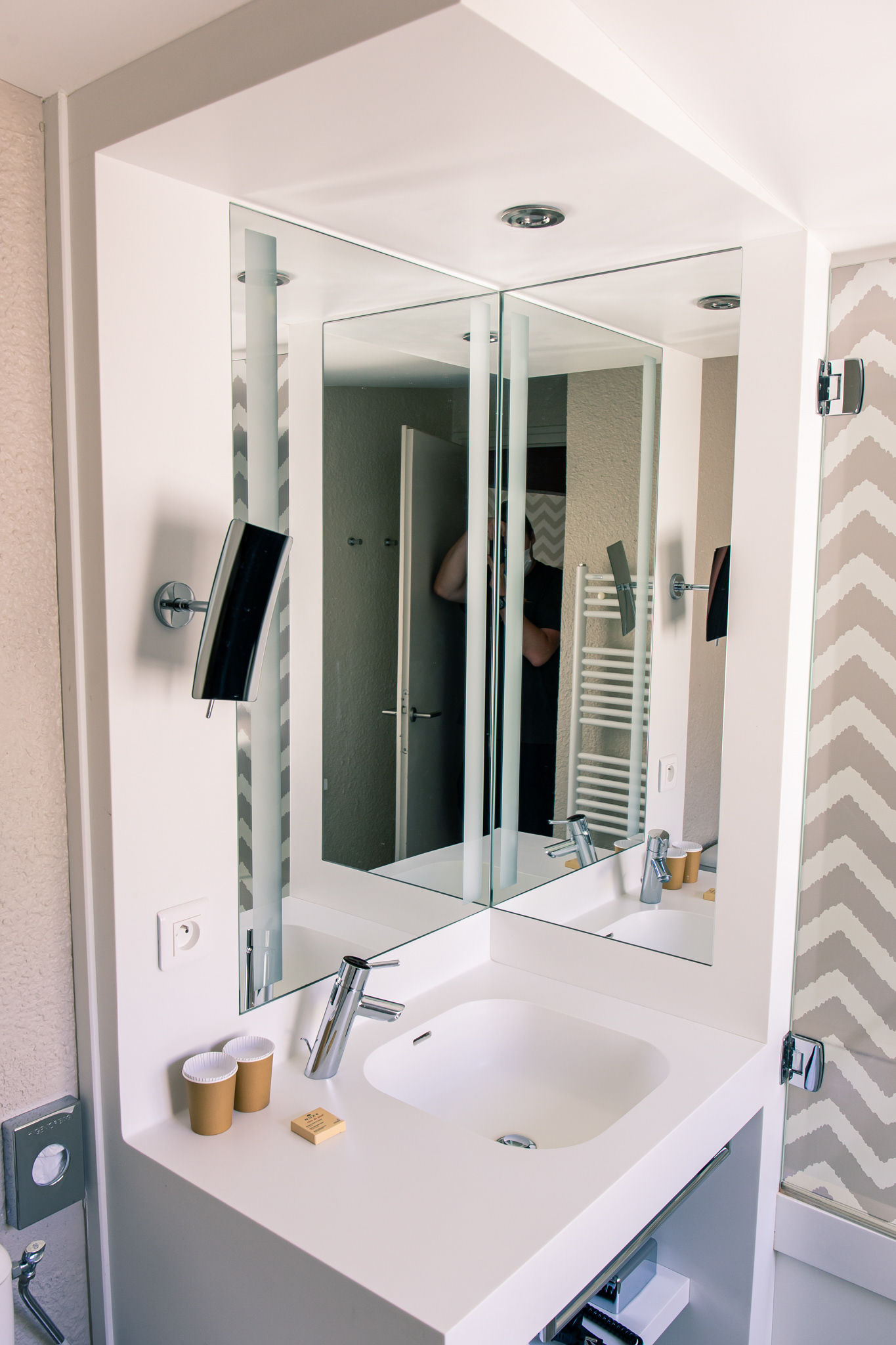 Tiny but clean bathroom.