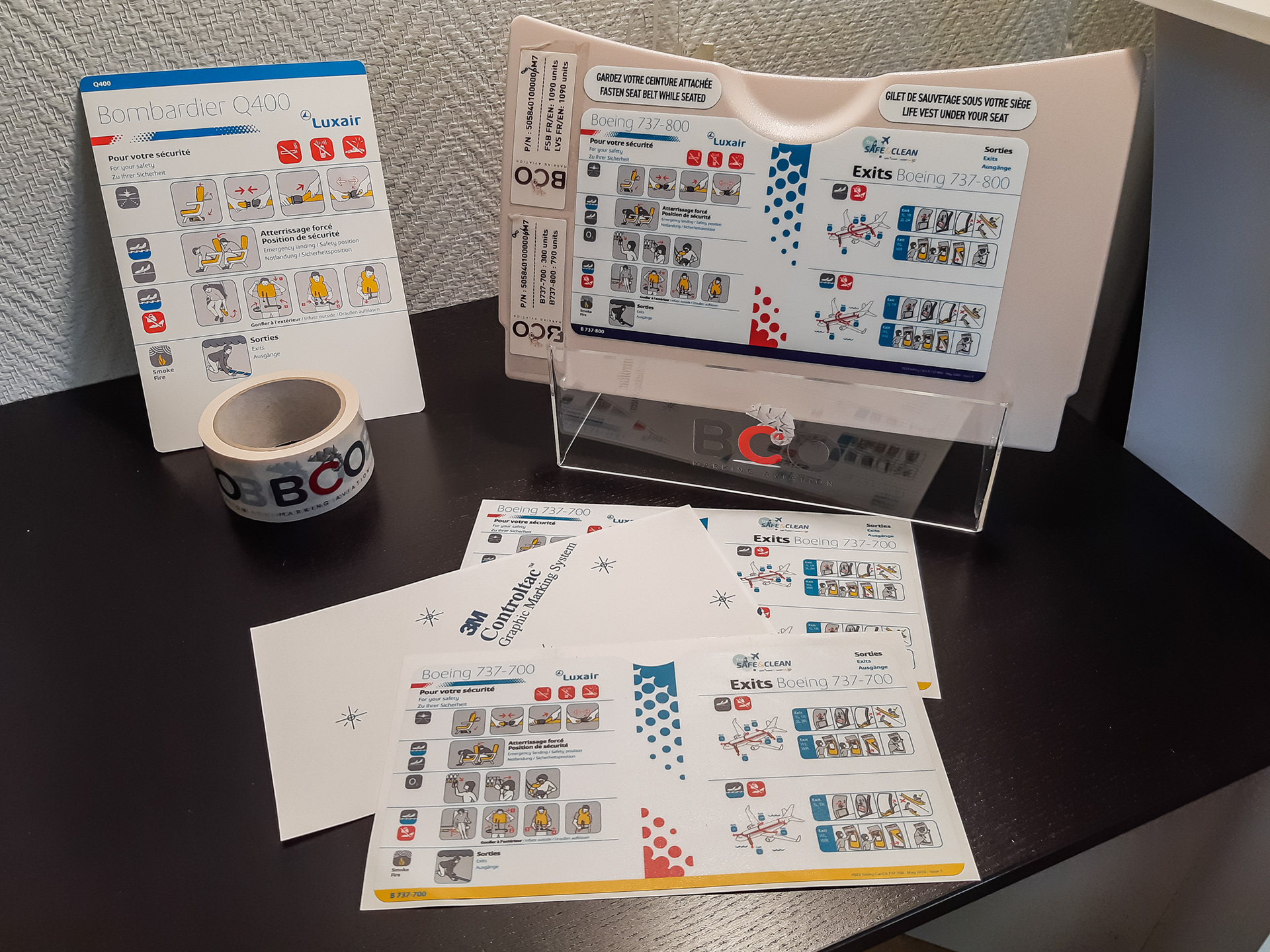 The new layout of the adhesive safety cards. Photo courtesy by BCO.