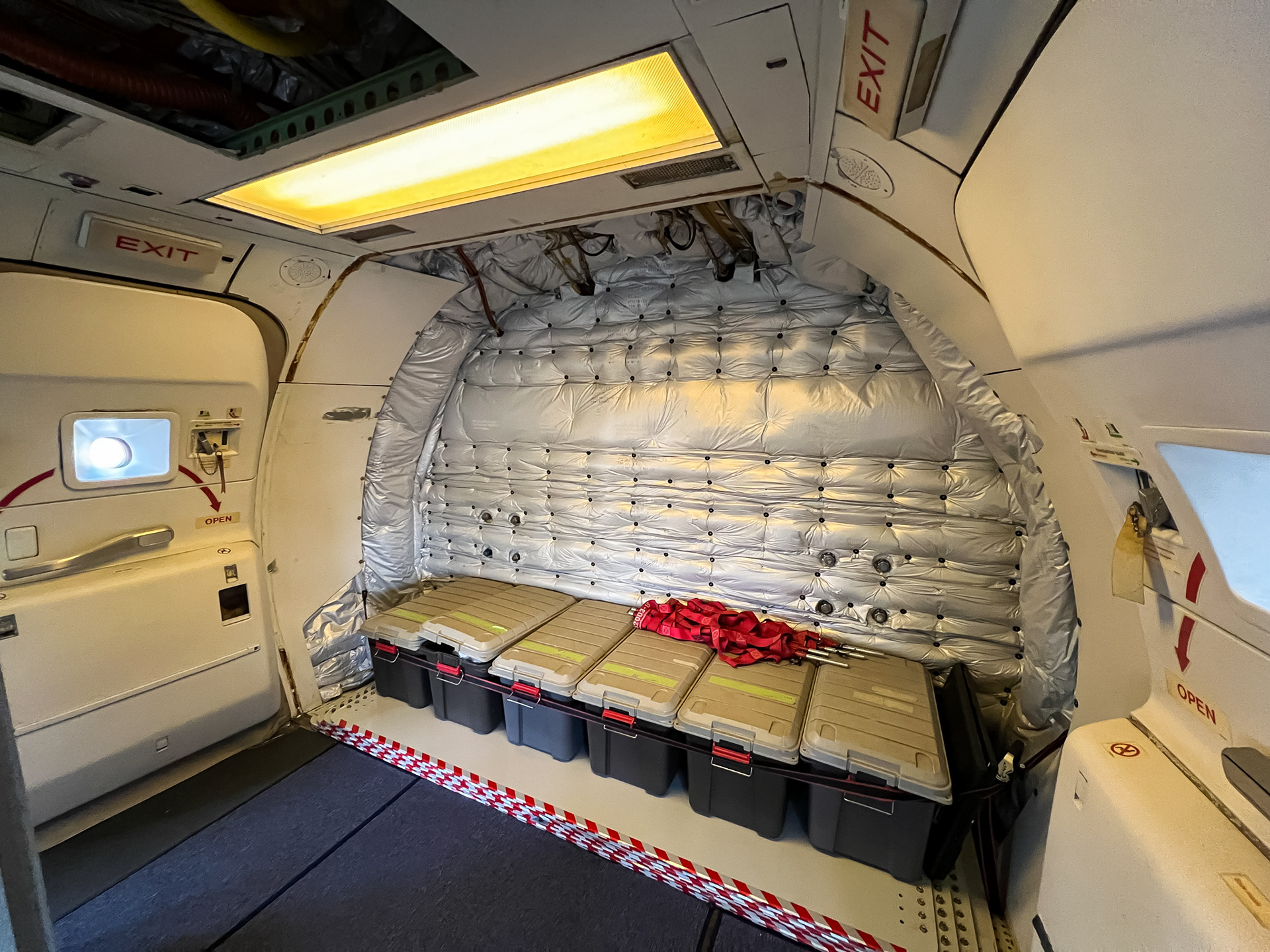 Some extra weight had to be put into the back of the airplane.