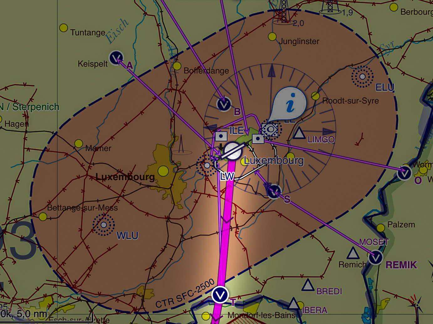 Way easier: Direct to VRP Tango, which lies almost on the same bearing as our first WPT.