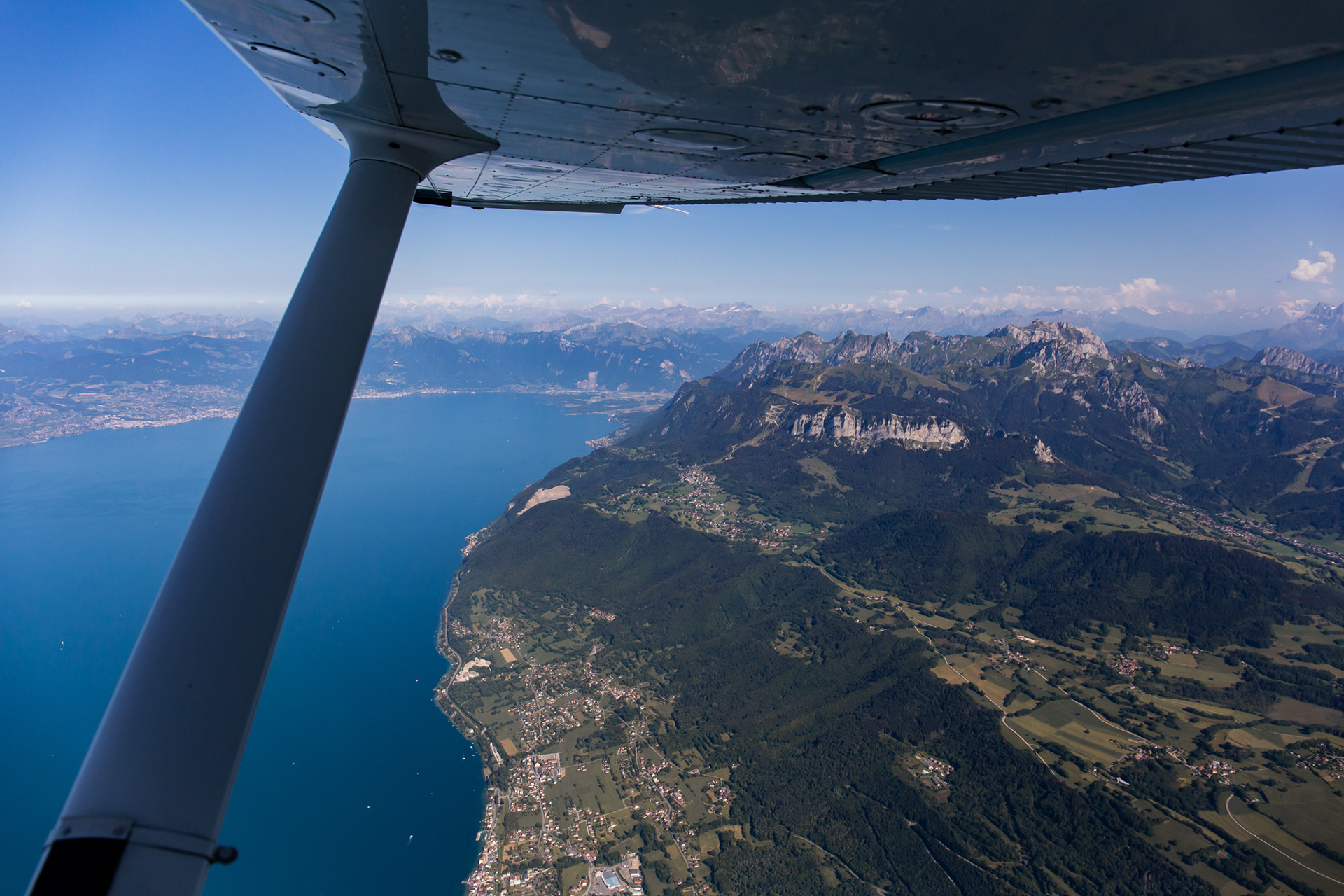 Passing the south shore of lake Geneva.