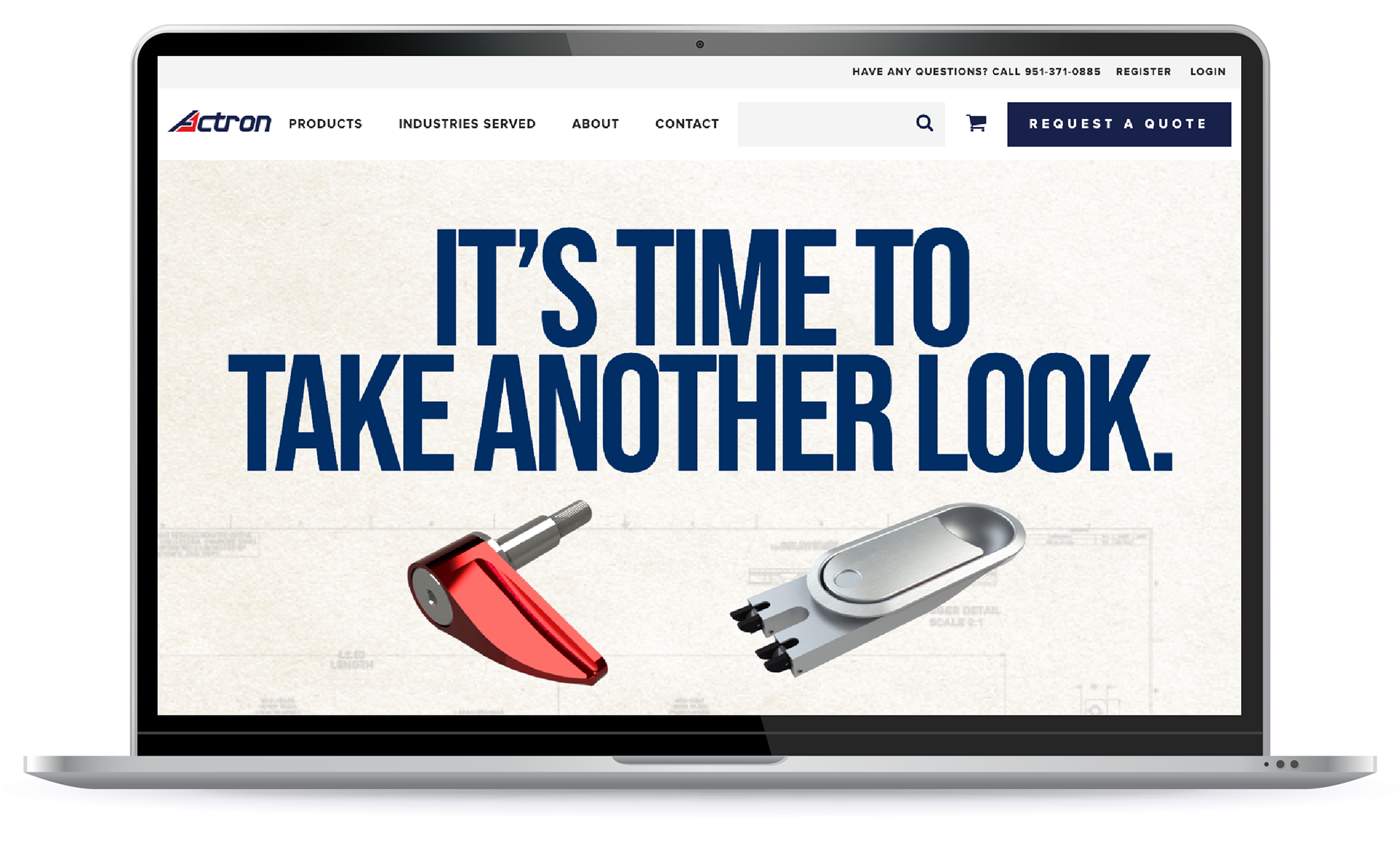 Actron desktop landing page