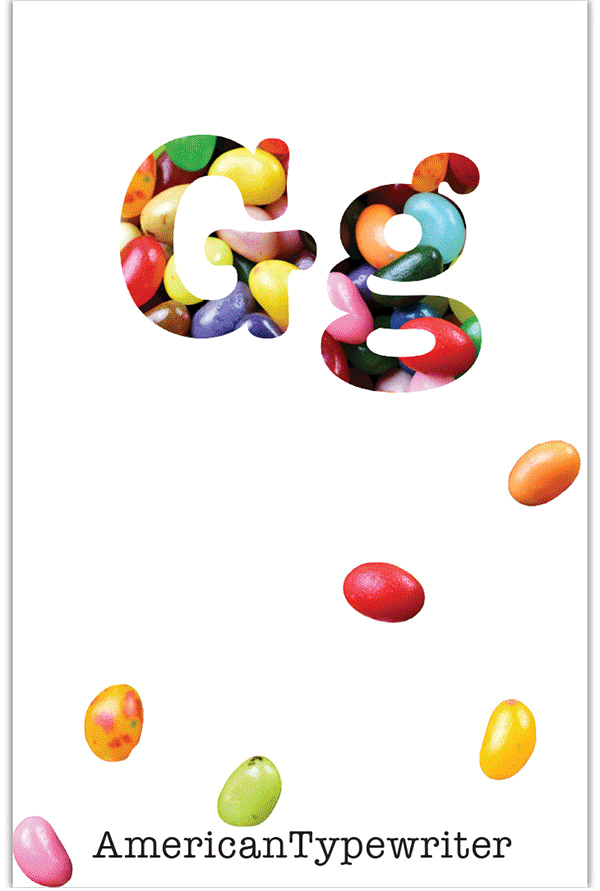 typography cards candy theme