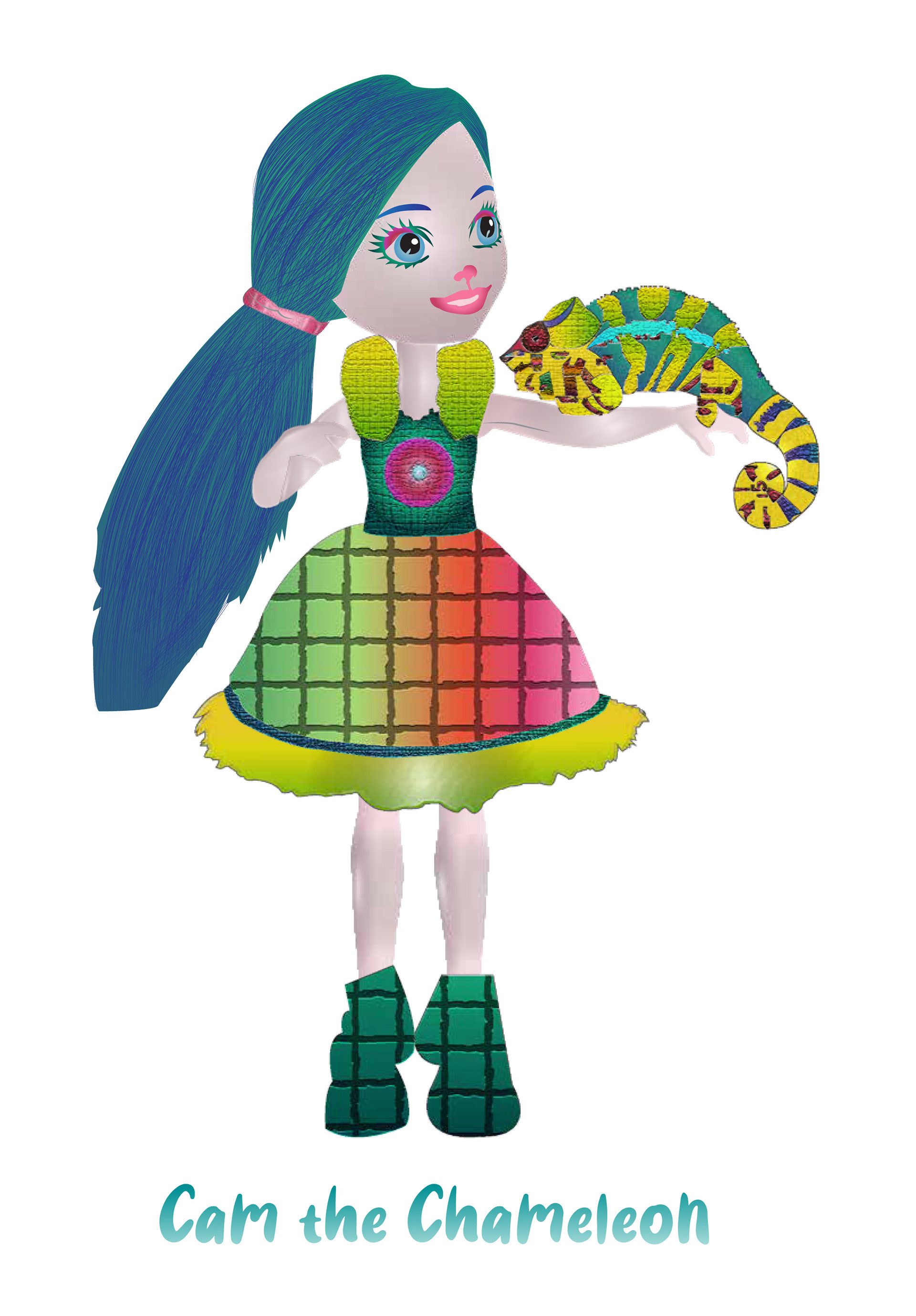 Cam the chameleon doll illustration
