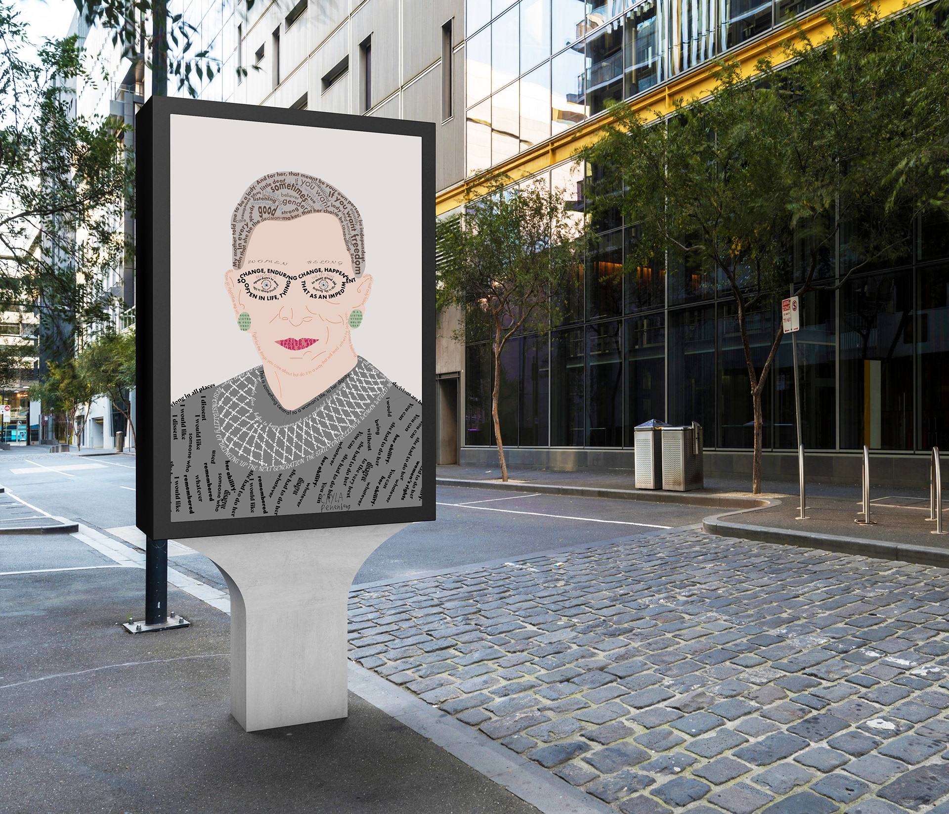 Ruth Bader typographic illustration