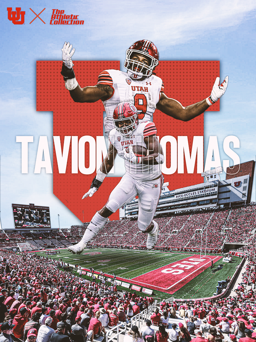 Poster Design for Tavion Thomas - University of Utah Runningback - 18x24 in.