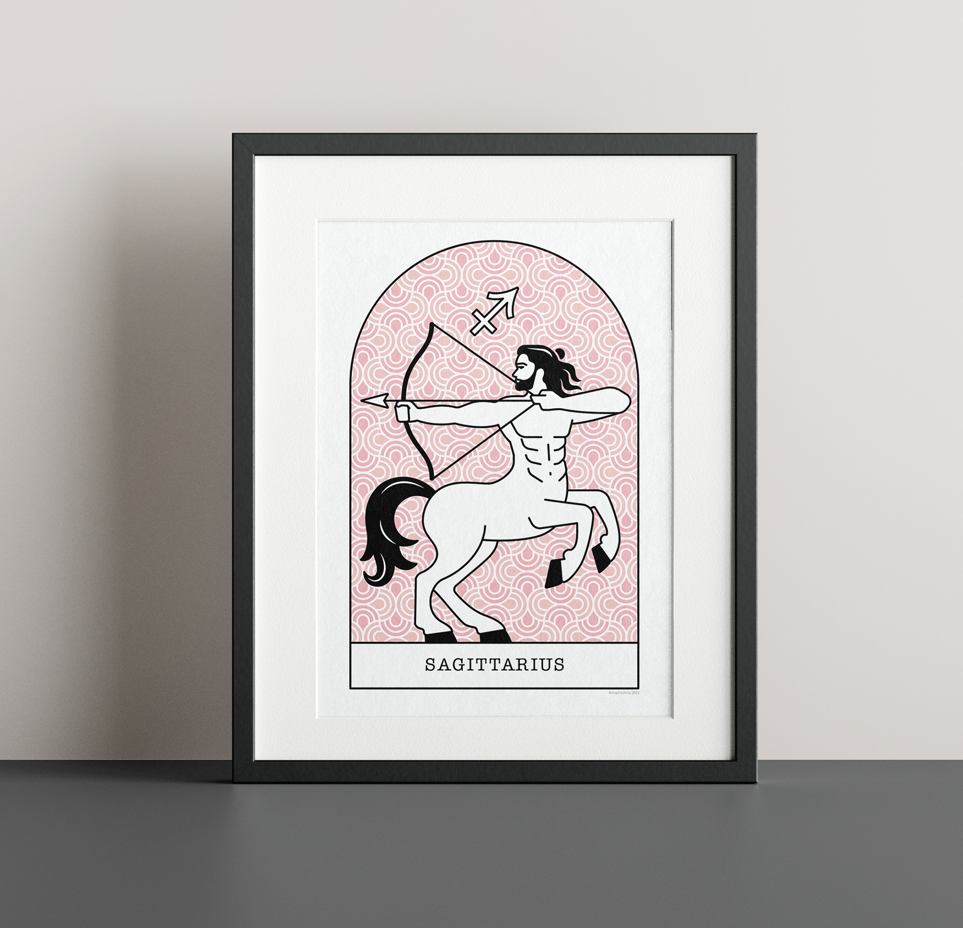 Jousimies Sagittarius horoskooppijuliste Anna Haimila Graphics