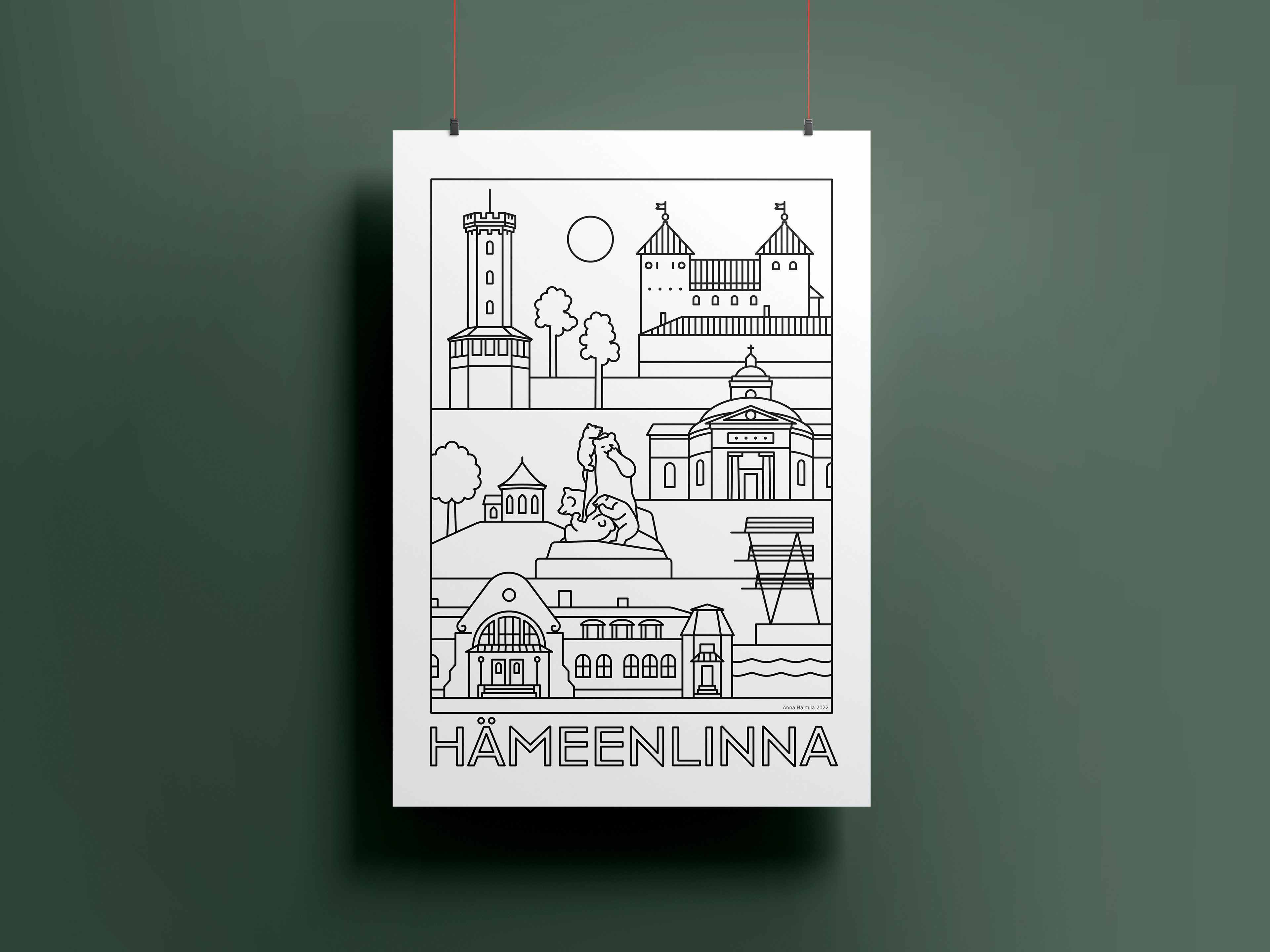 Hämeenlinna juliste, Anna Haimila Graphics