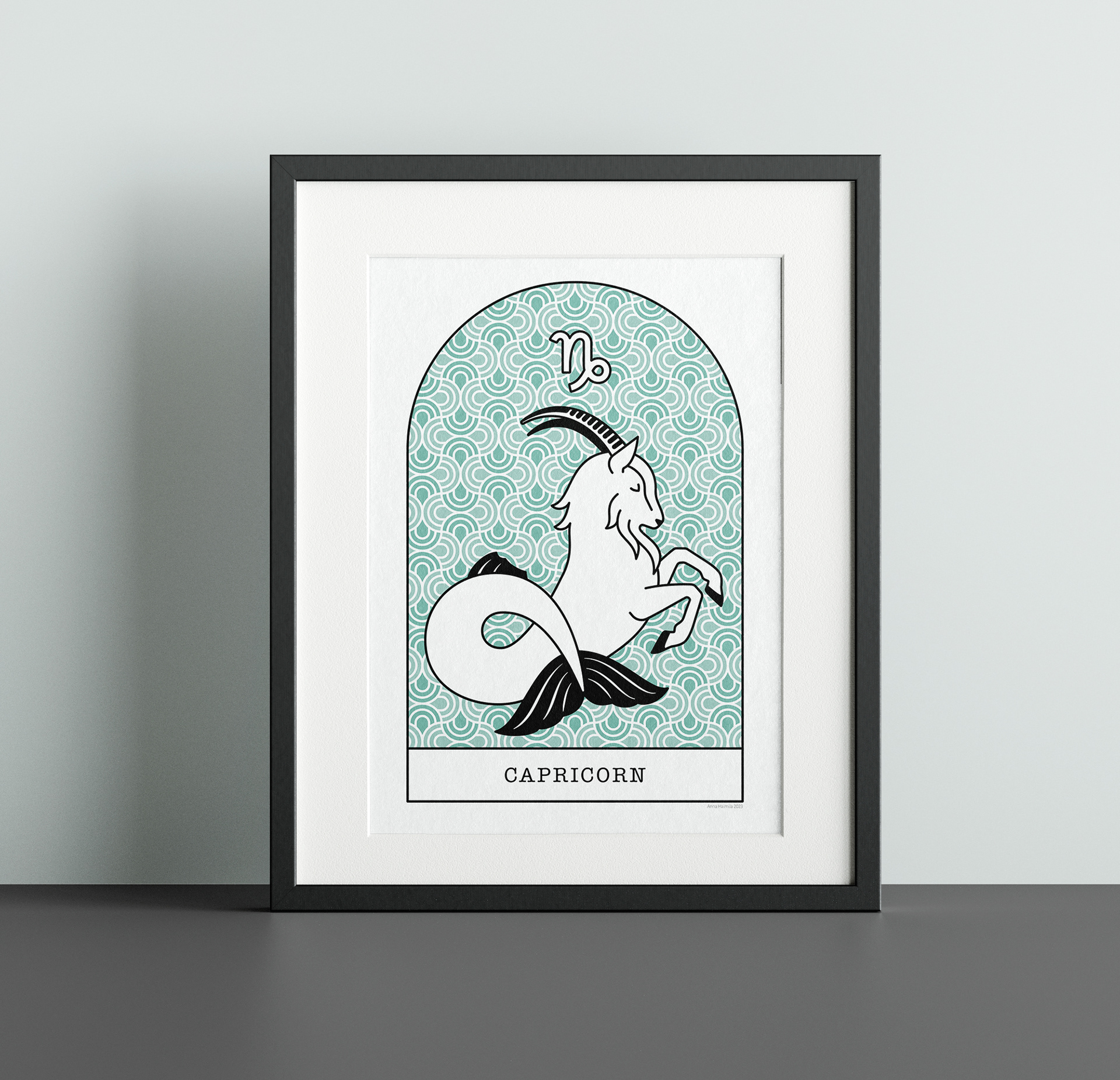 Kauris Capricorn horoskooppijuliste Anna Haimila Graphics