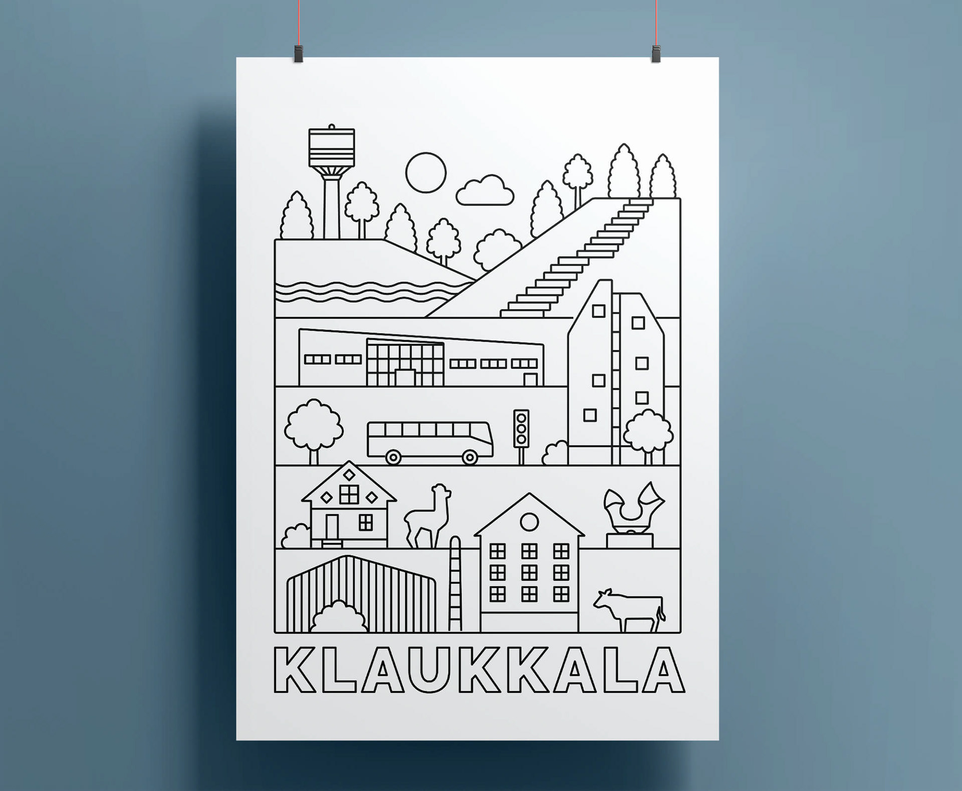 Klaukkala nähtävyydet juliste Anna Haimila Graphics