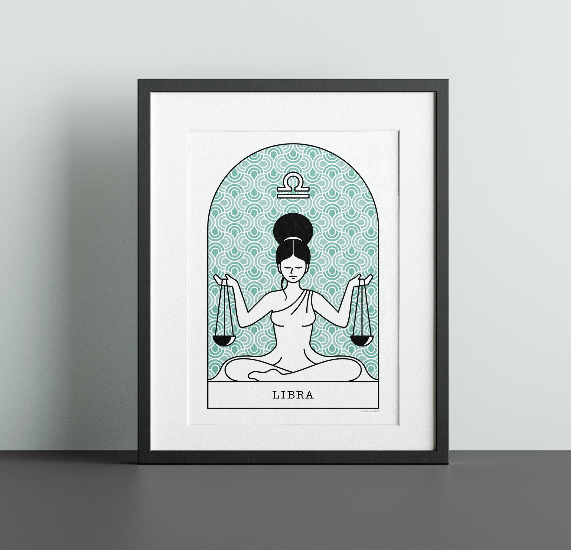 Vaaka Libra horoskooppijuliste Anna Haimila Graphics