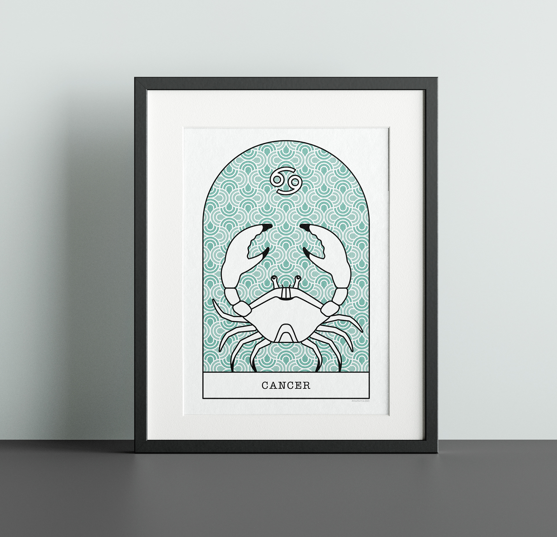 Rapu Cancer horoskooppijuliste Anna Haimila Graphics