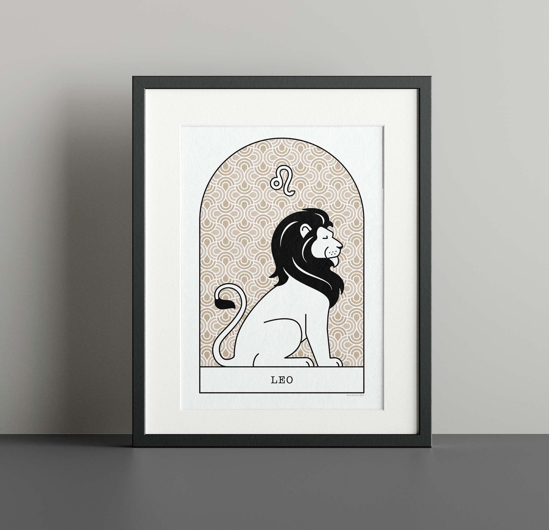 Leijona Leo horoskooppijuliste Anna Haimila Graphics