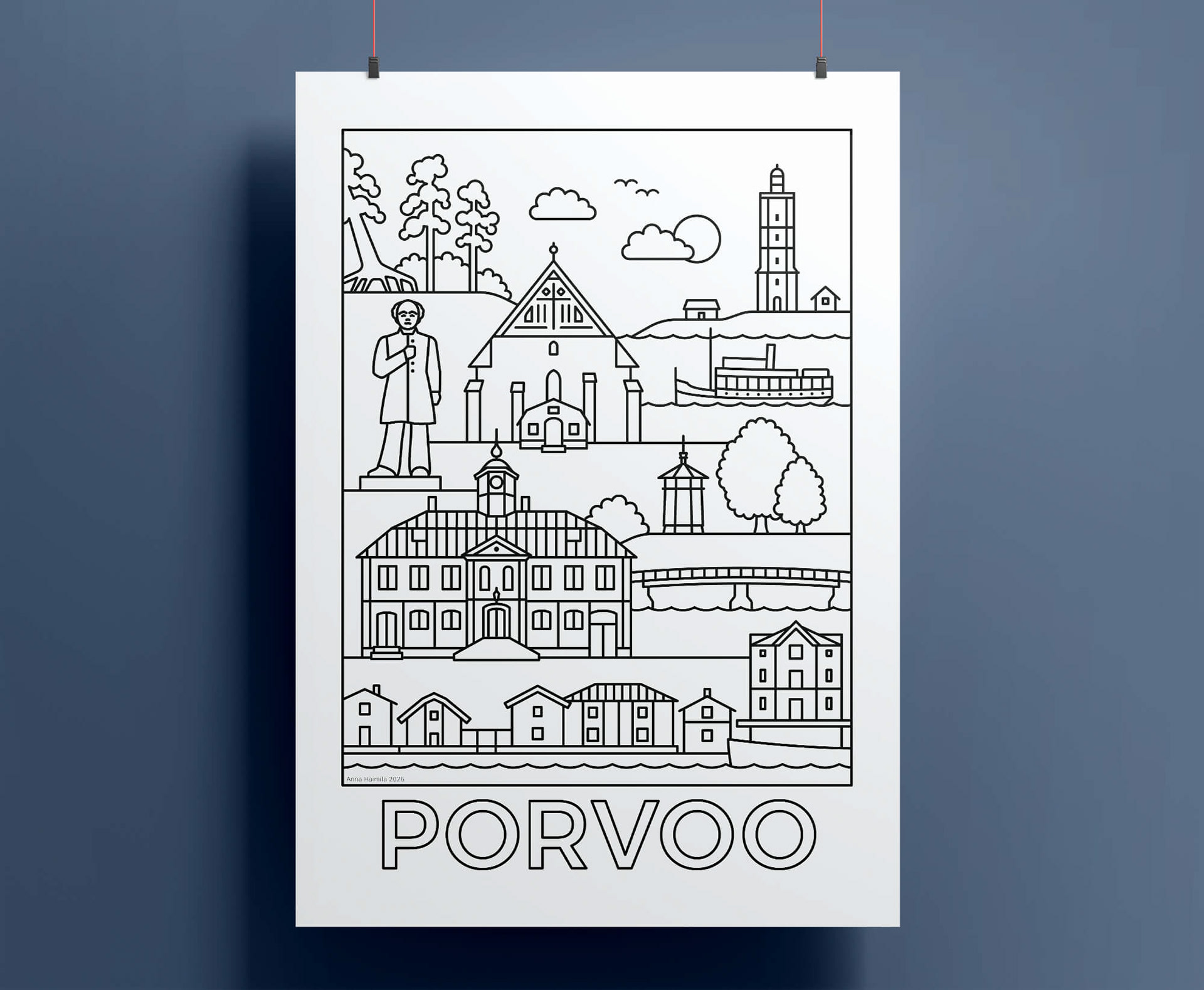 Porvoo juliste Anna Haimila Graphics