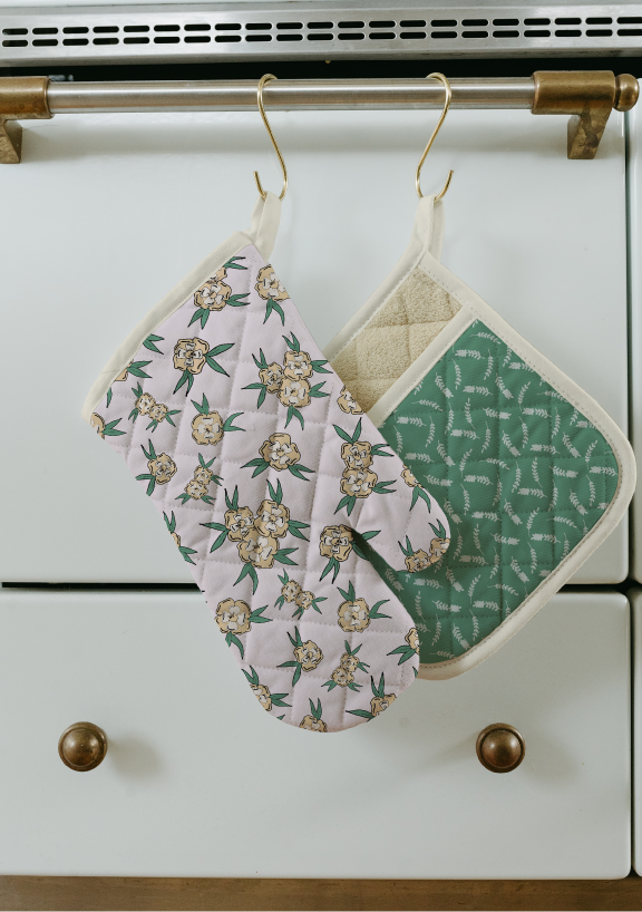 Pot Holders with prints from Doodle Garden