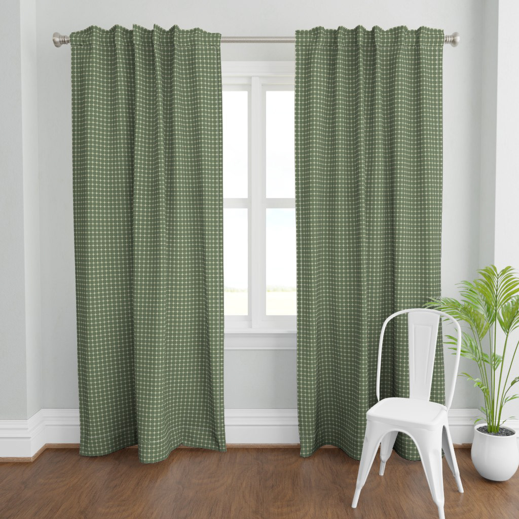 Retro Stars Green Curtains
