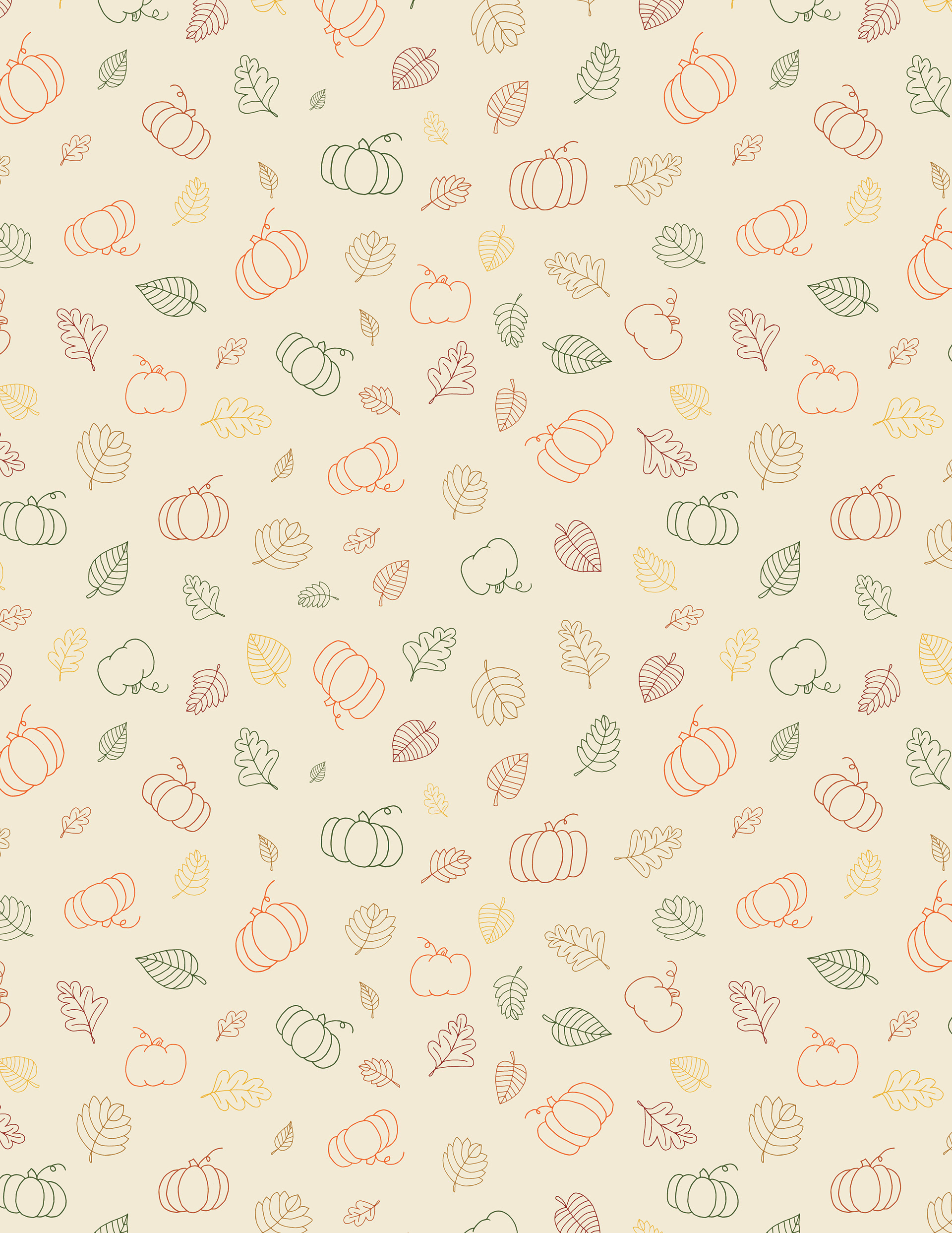 Pumpkins and Leaves - Classic