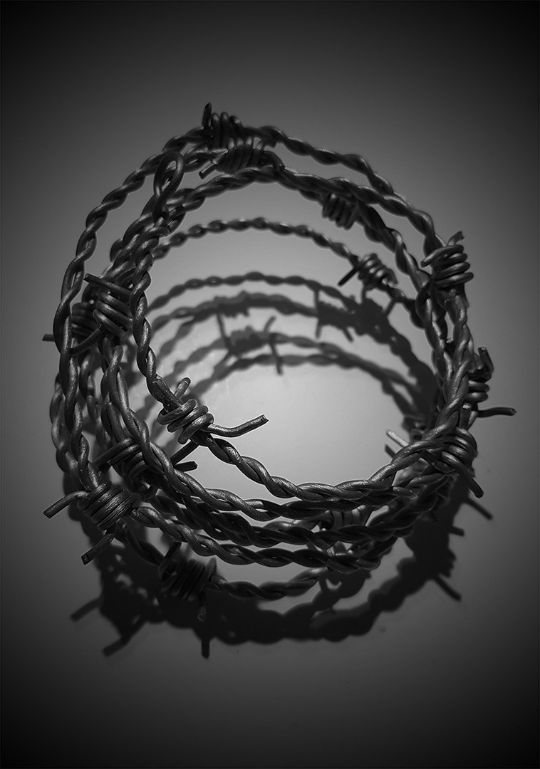 Completed barbed wire