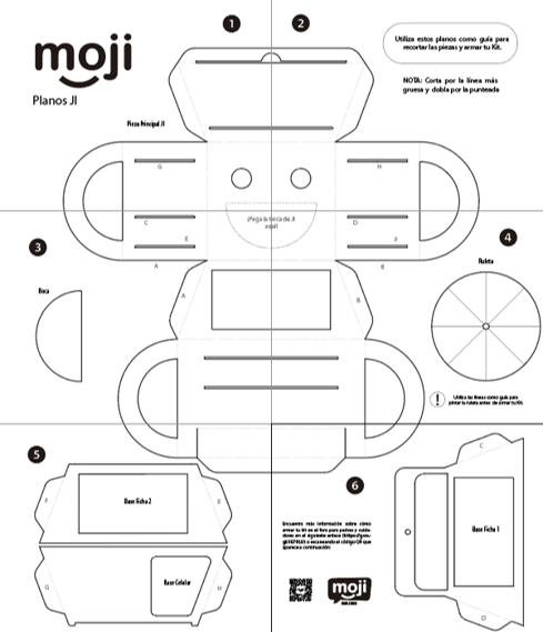 Moji - Dieline Cardboard Mockup