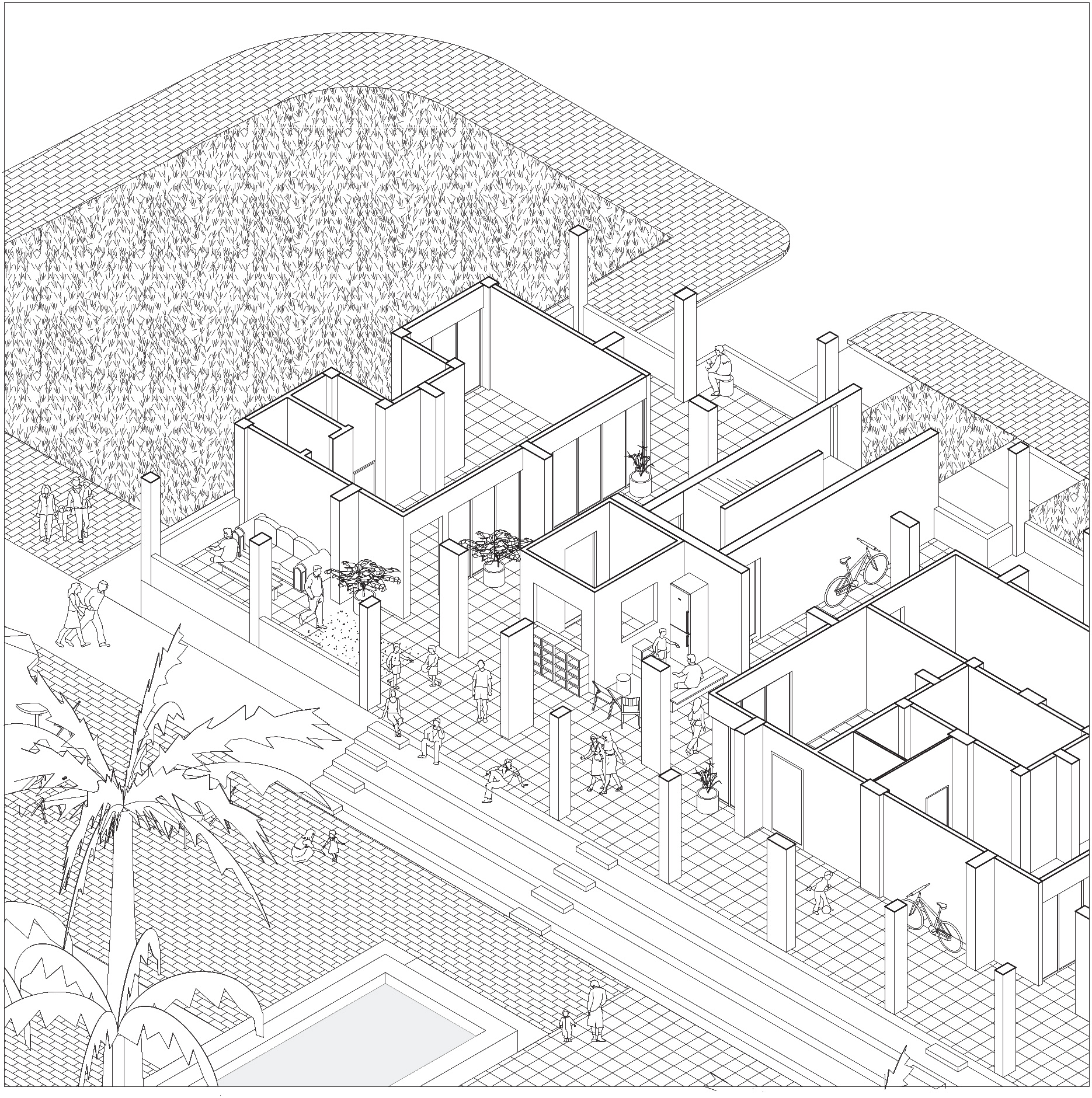 Ground floor repurosing © Drawing: Khaled Mostafa