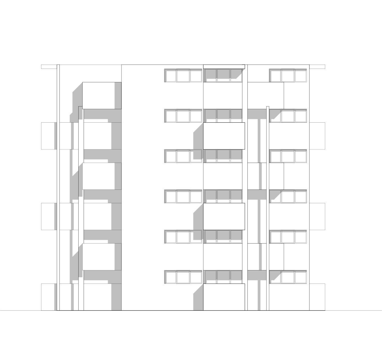 Block O | Original State in 1953 | © Drawing: Omar Mekati