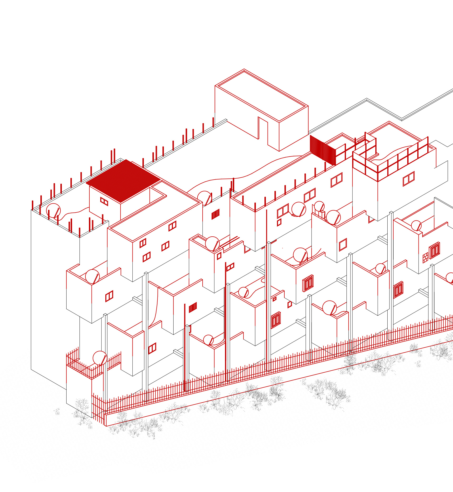 Block P | Transformed State in 2018 | © Drawing: Vanessa Salm