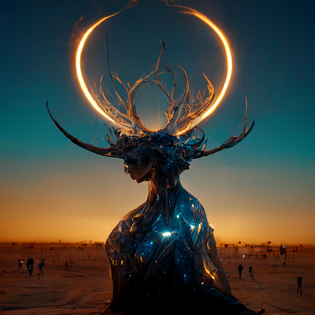 Dream 5 Welcome to the Dust 11:11 🔥Fantasy Burn sneak peek🔥 Inspired by the legend of Kauyumari, she gains life at sunset in the dust of Black Rock desert. #digitalart #creative #design #AI #goddess #creativeprocess #art #camps #moments #burningmanart #burningmanusa #burningmanphotos #technomusic #burner #burningmanfestival #burningmanfashion #art #artinstallation #techhouse #blackrockdesert #burningman #music #burningmanstyle #burnergirls #housemusic #love #industwetrust #blackrockcity #festival #rave #fantasy